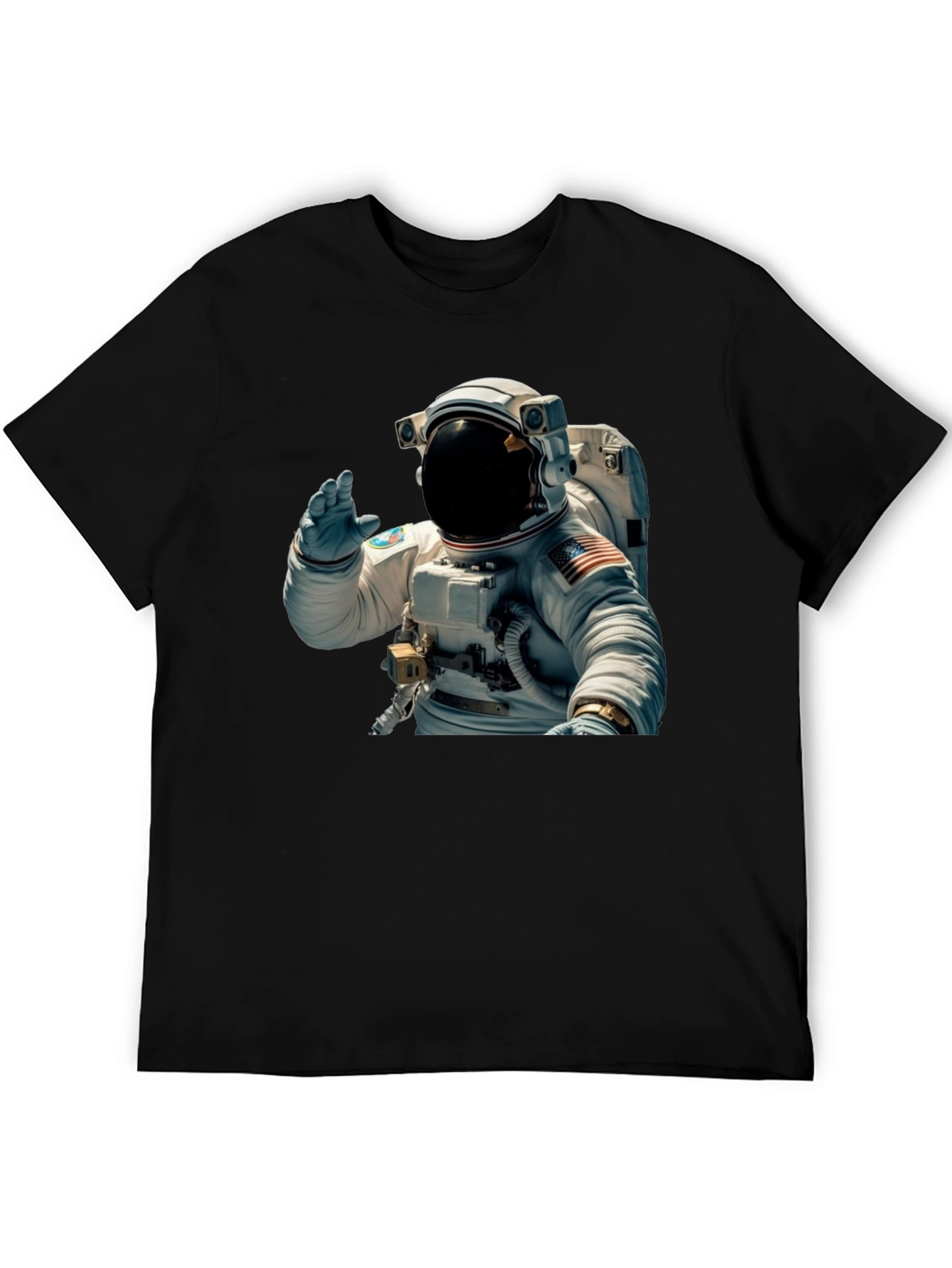 Astronaut Wave Graphic Black T-Shirt