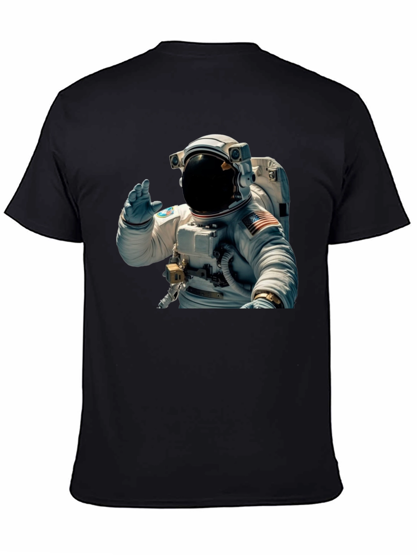 Astronaut Wave Graphic Black T-Shirt