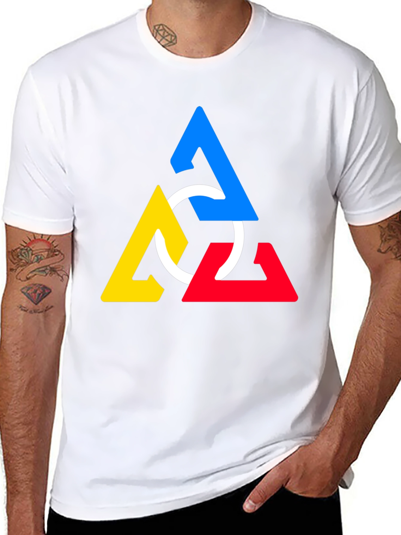 Geometric Triangles T-Shirt - Modern Art Design