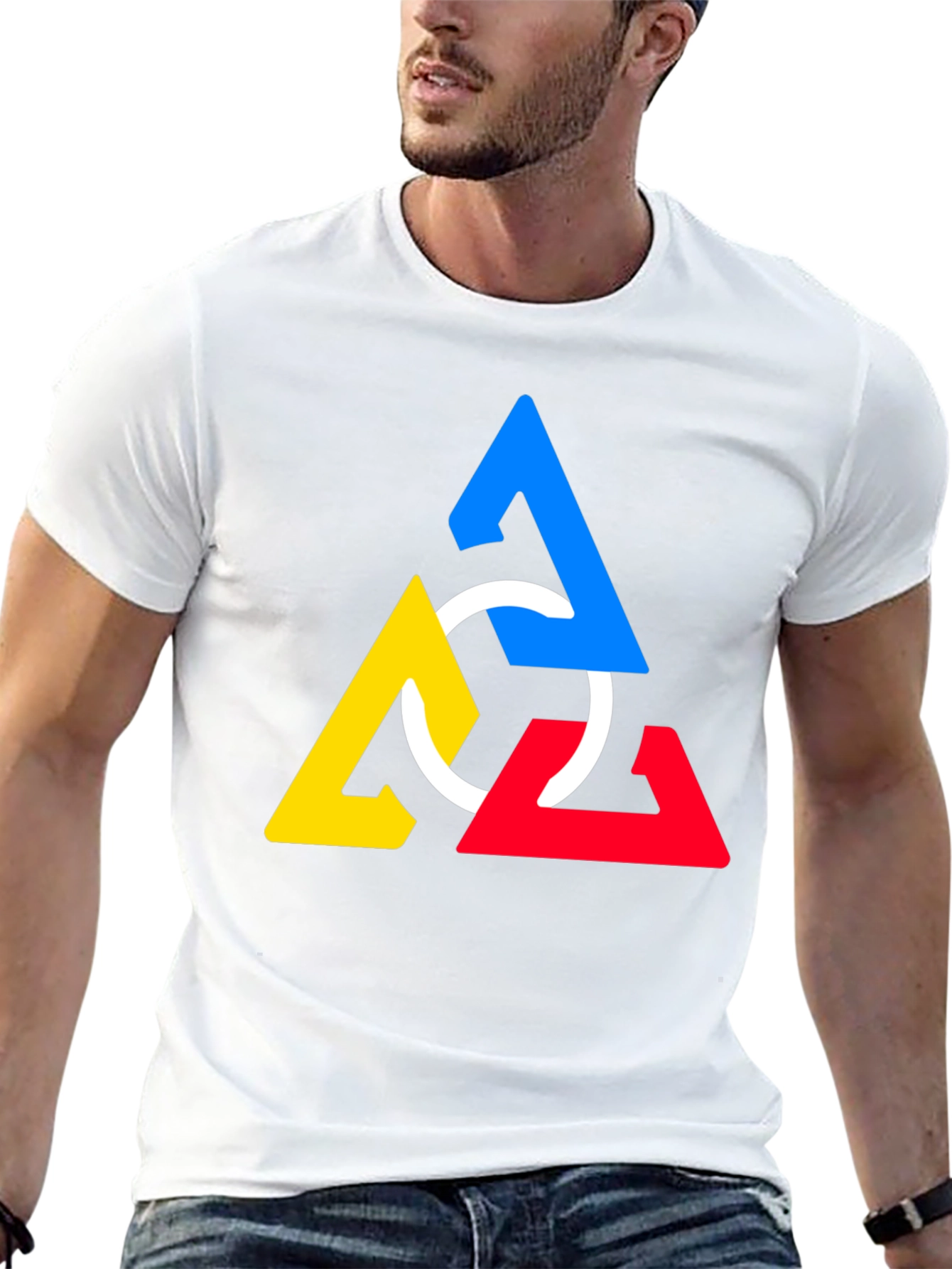 Geometric Triangles T-Shirt - Modern Art Design