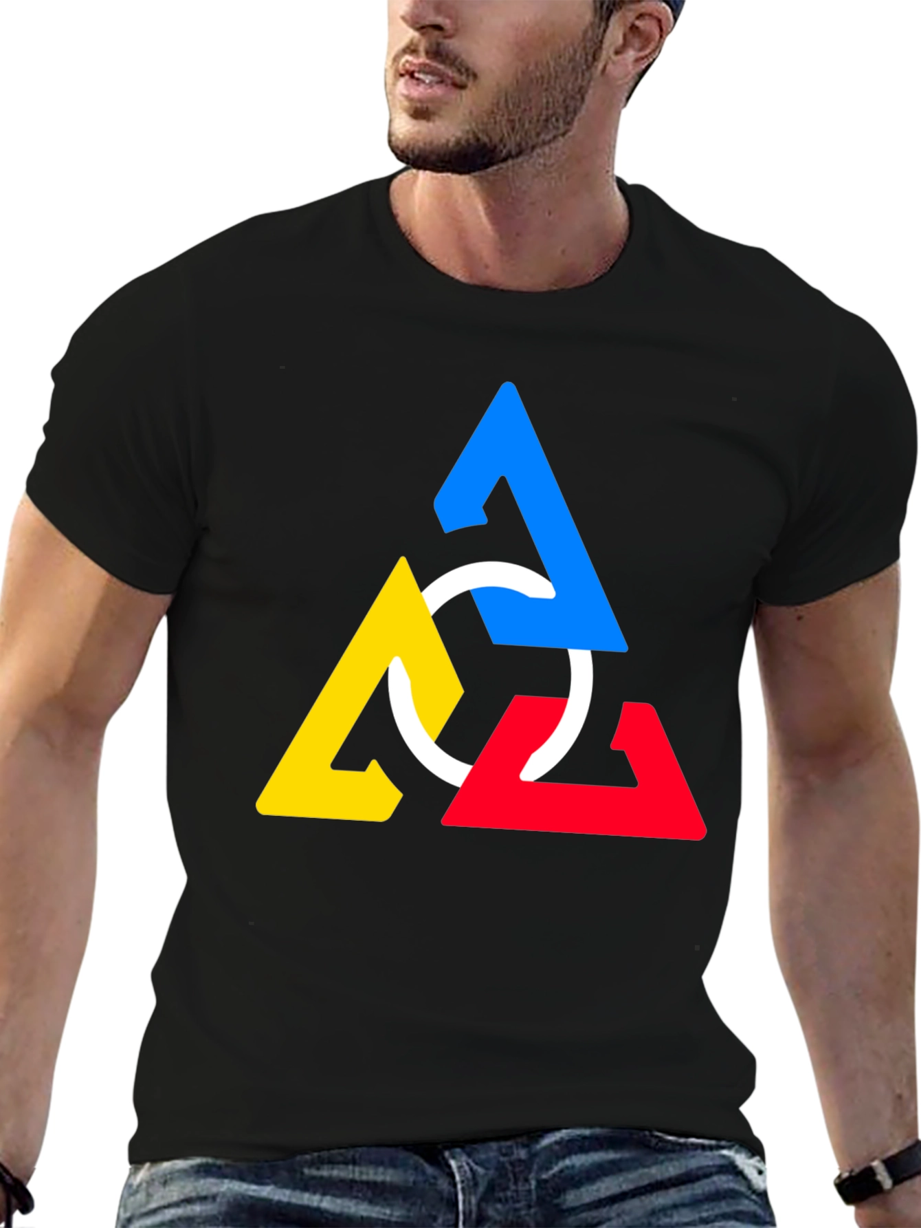 Geometric Triangles T-Shirt - Modern Art Design