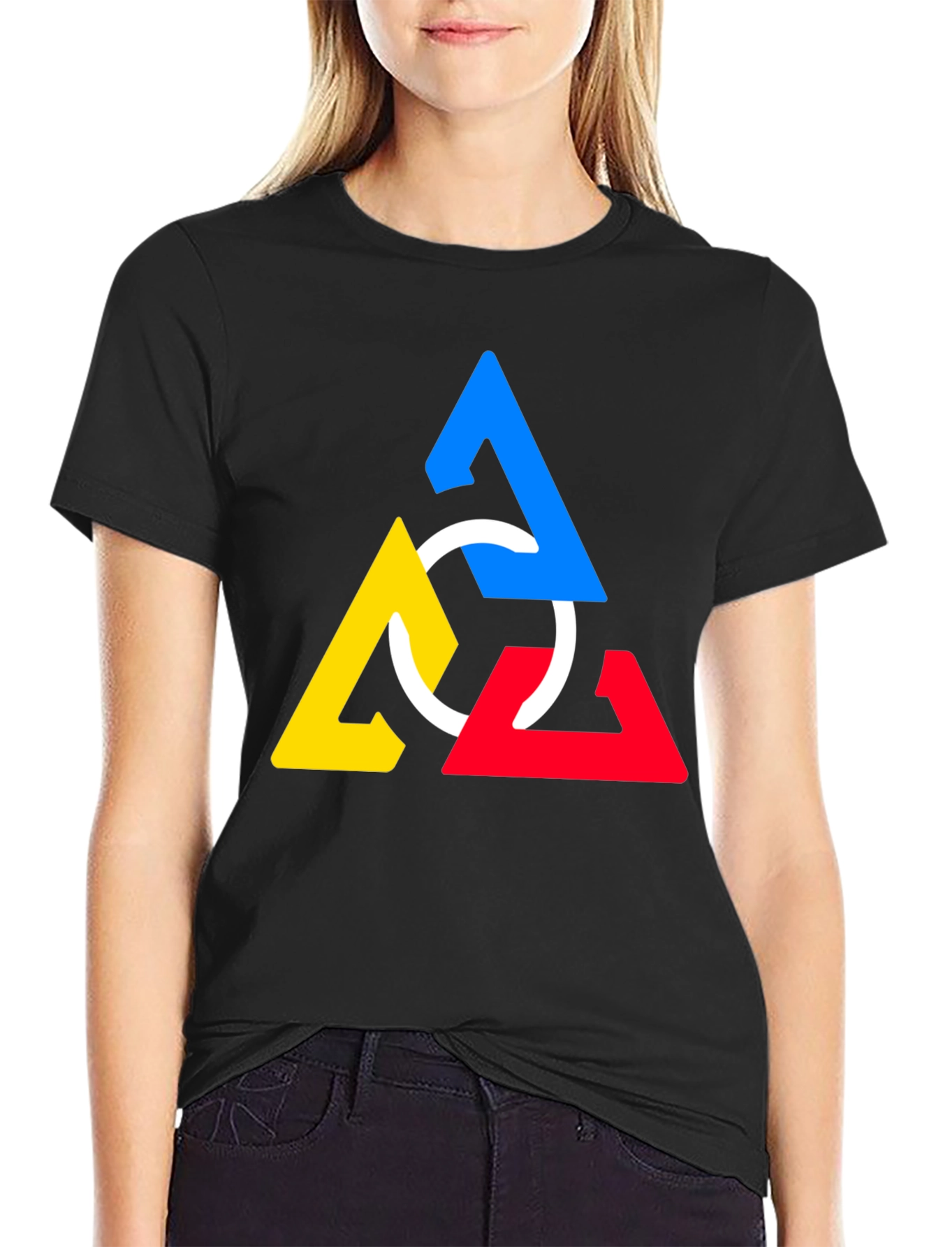 Geometric Triangles T-Shirt - Modern Art Design