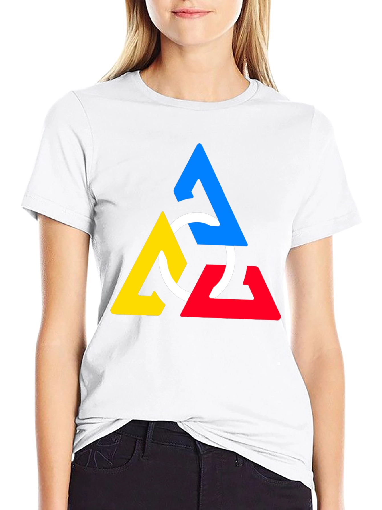 Geometric Triangles T-Shirt - Modern Art Design