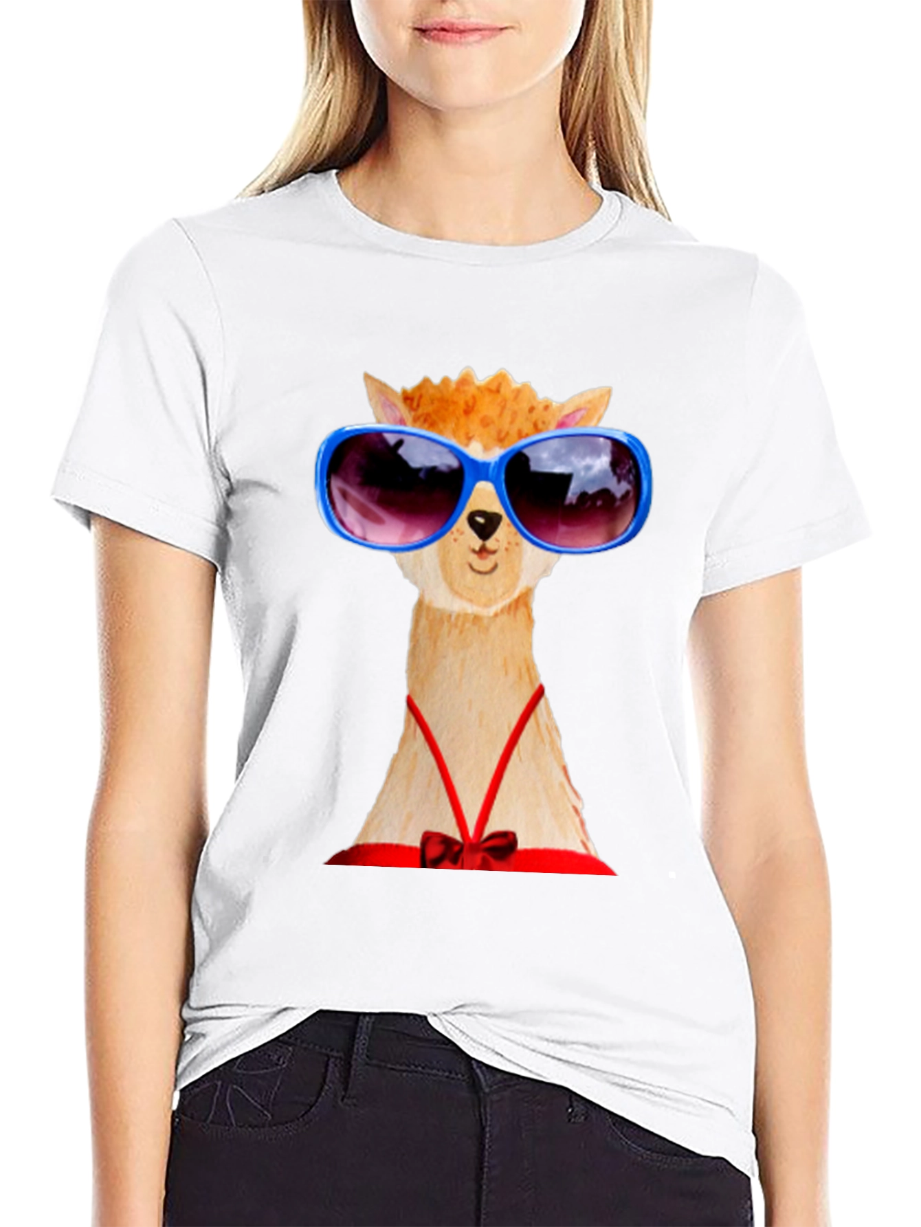 Alpaca with Sunglasses Graphic Tee