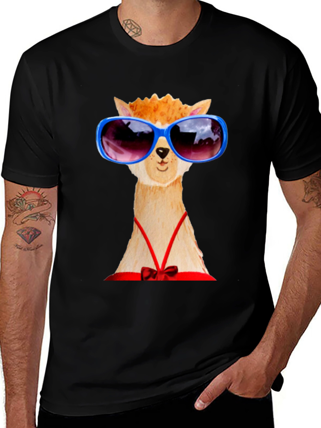 Alpaca with Sunglasses Graphic Tee