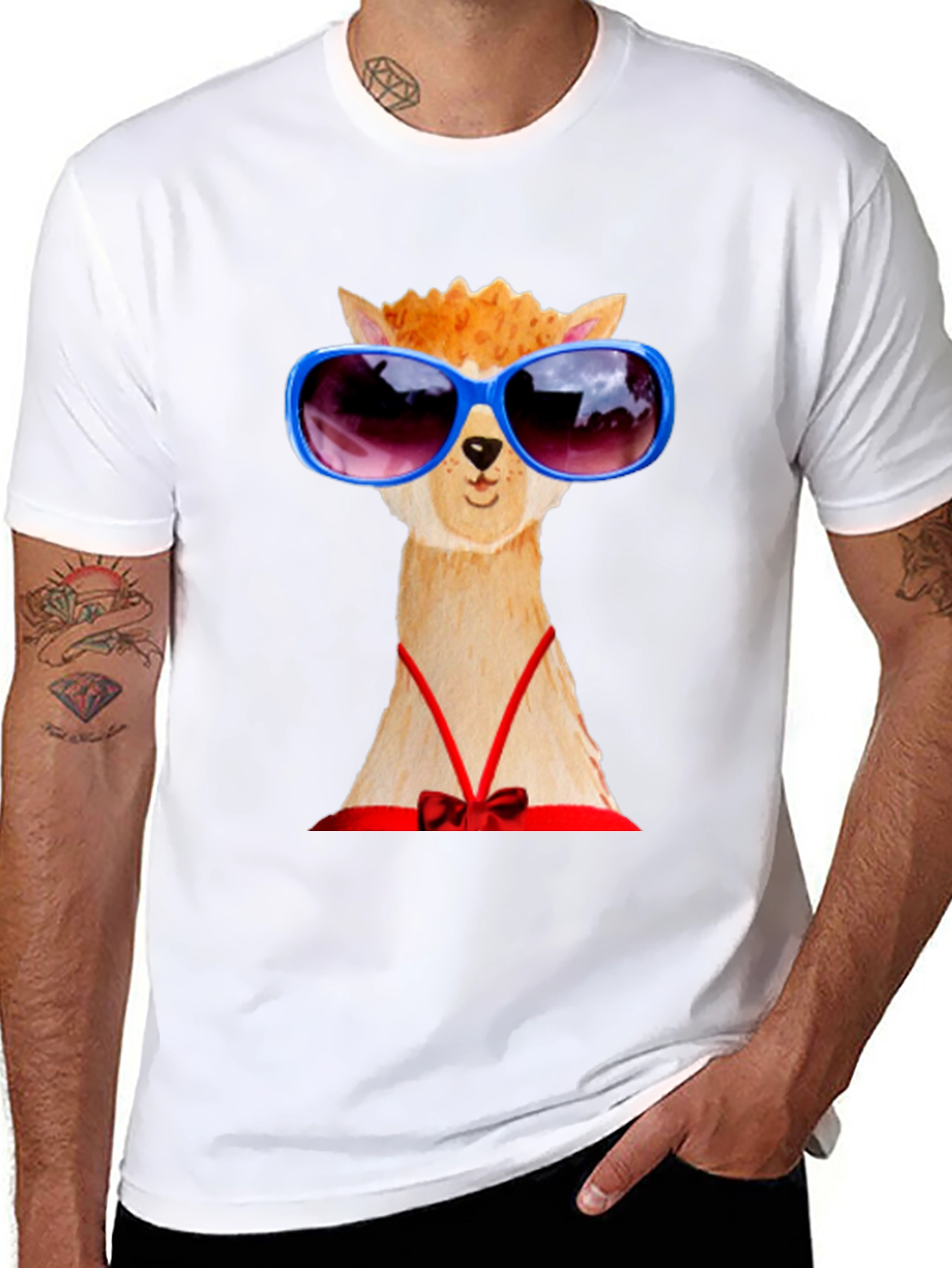 Alpaca with Sunglasses Graphic Tee