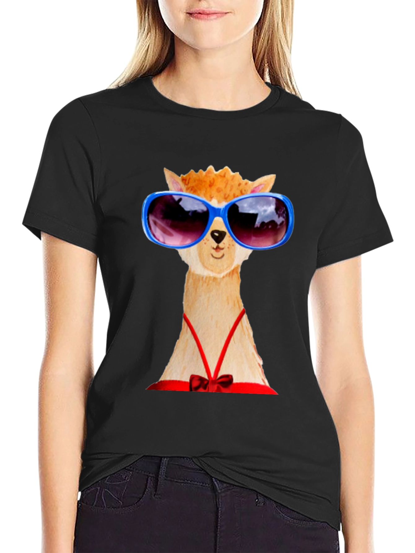 Alpaca with Sunglasses Graphic Tee