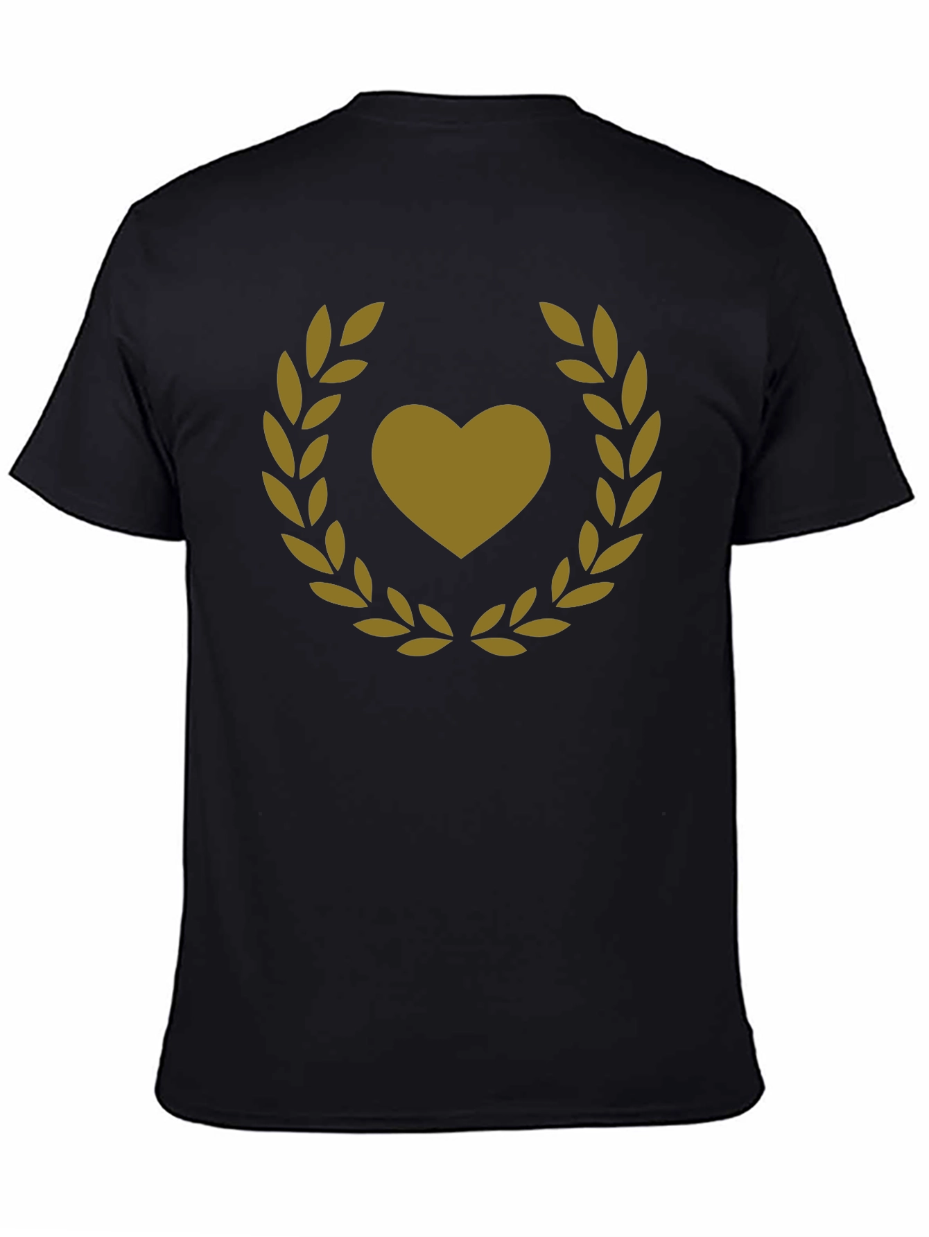 Heart & Laurel Wreath Graphic Black T-Shirt