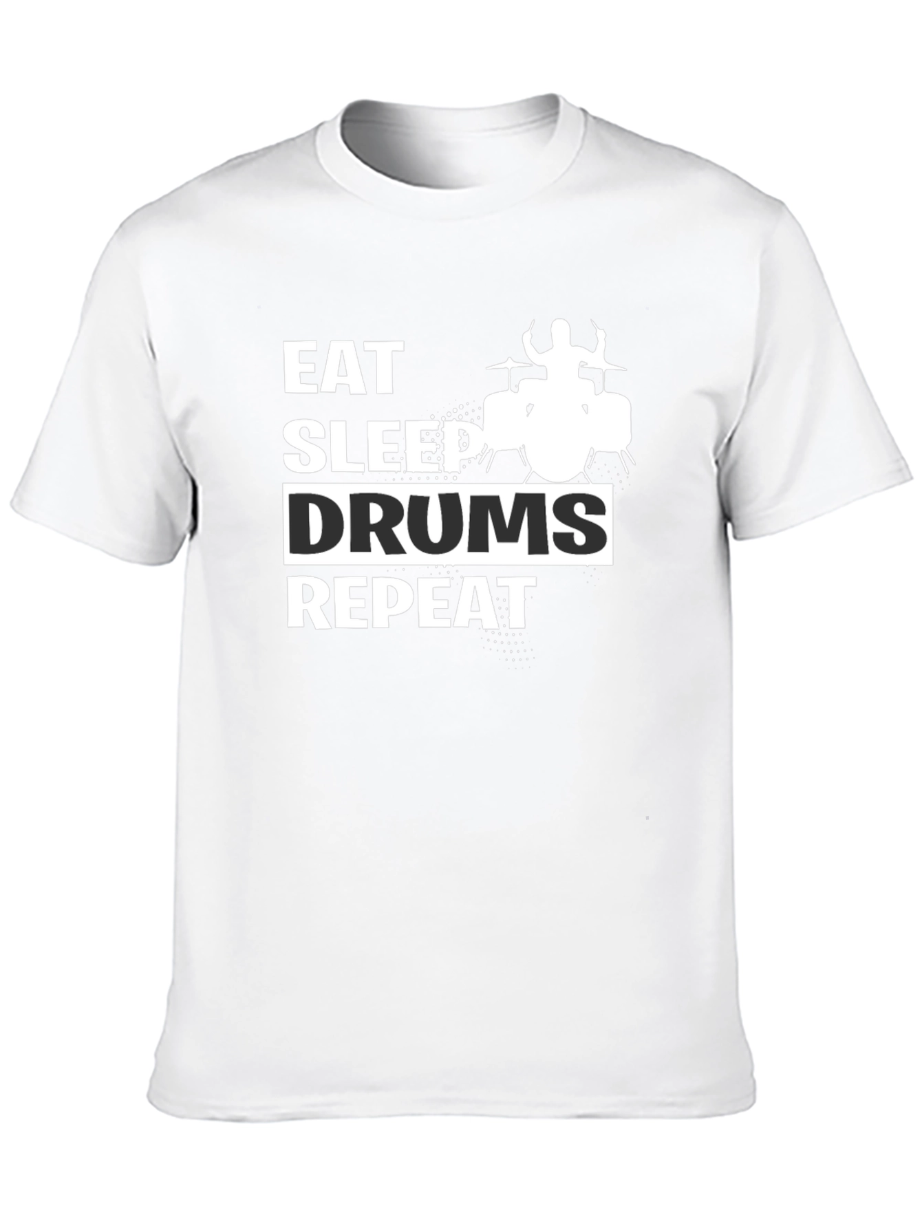 Eat Sleep Drums Repeat Black Graphic Tee