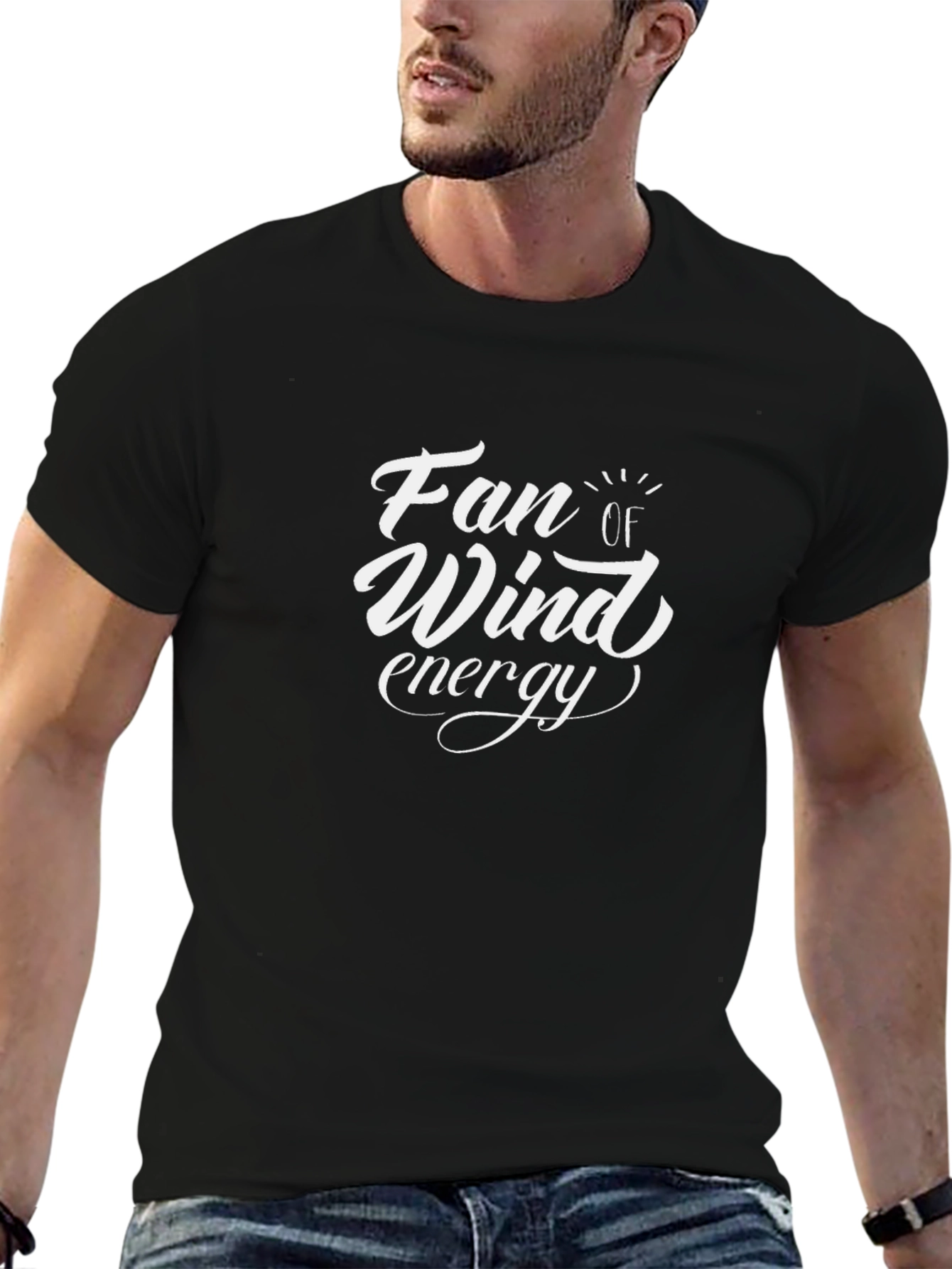 Fan of Wind Energy Black Graphic Tee