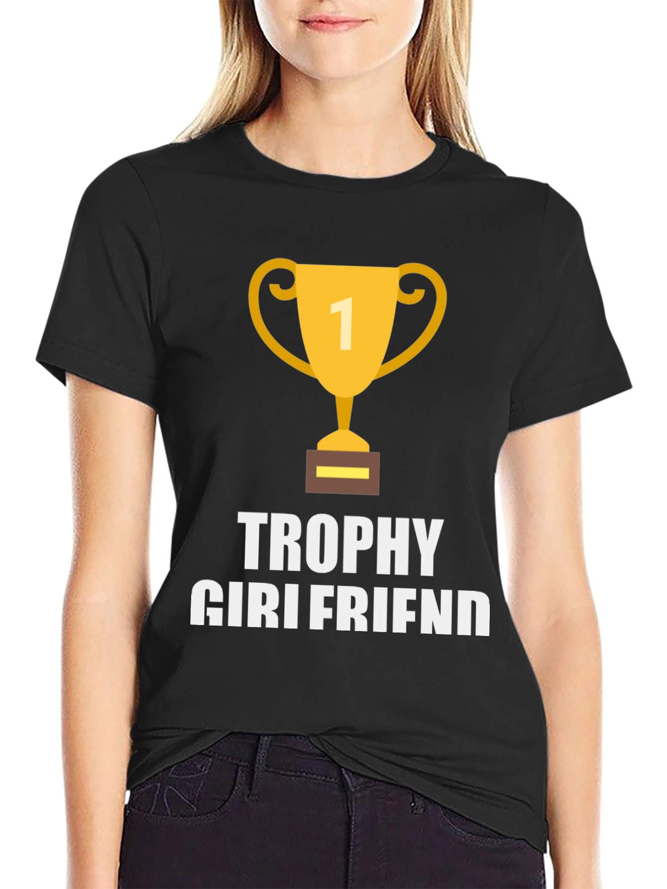 Trophy Girlfriend Graphic T-Shirt - Black