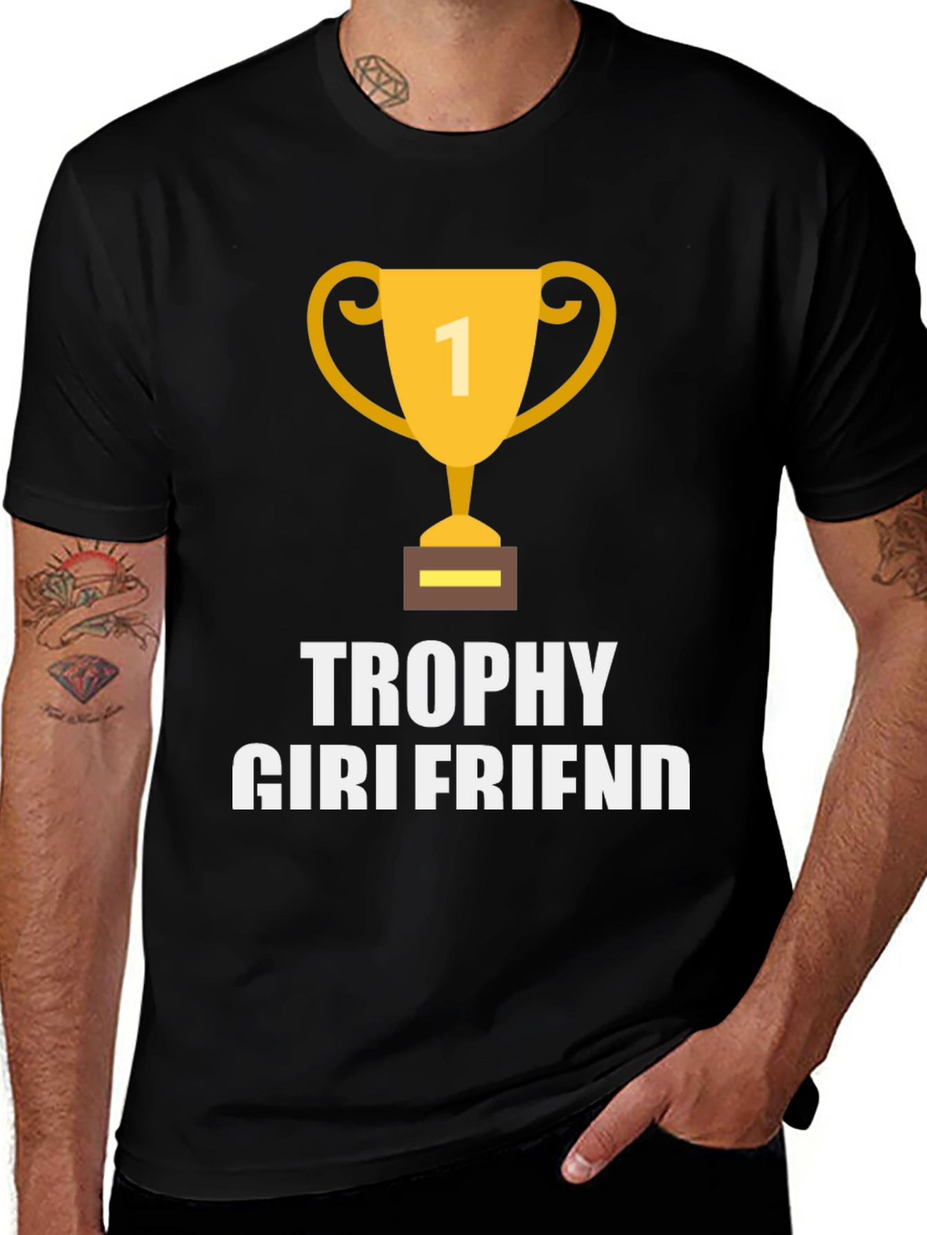 Trophy Girlfriend Graphic T-Shirt - Black