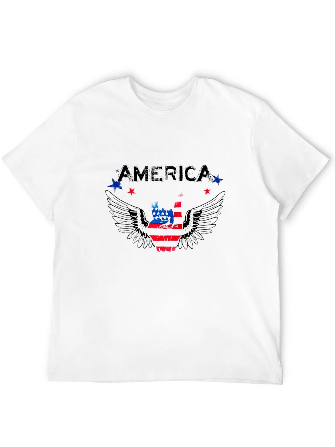 America Graphic Print Mens Black T-Shirt