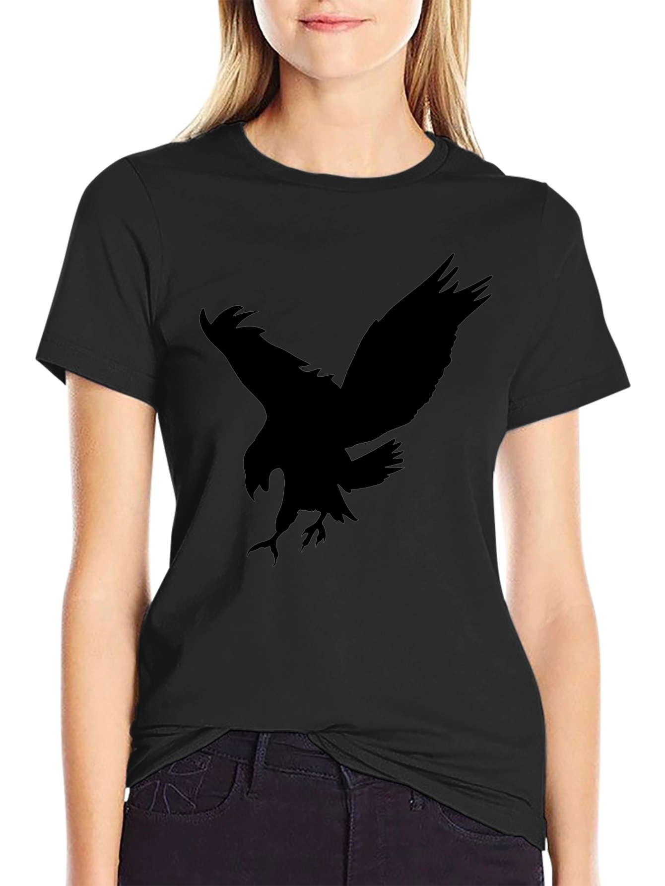 Eagle Silhouette Graphic Black Tee