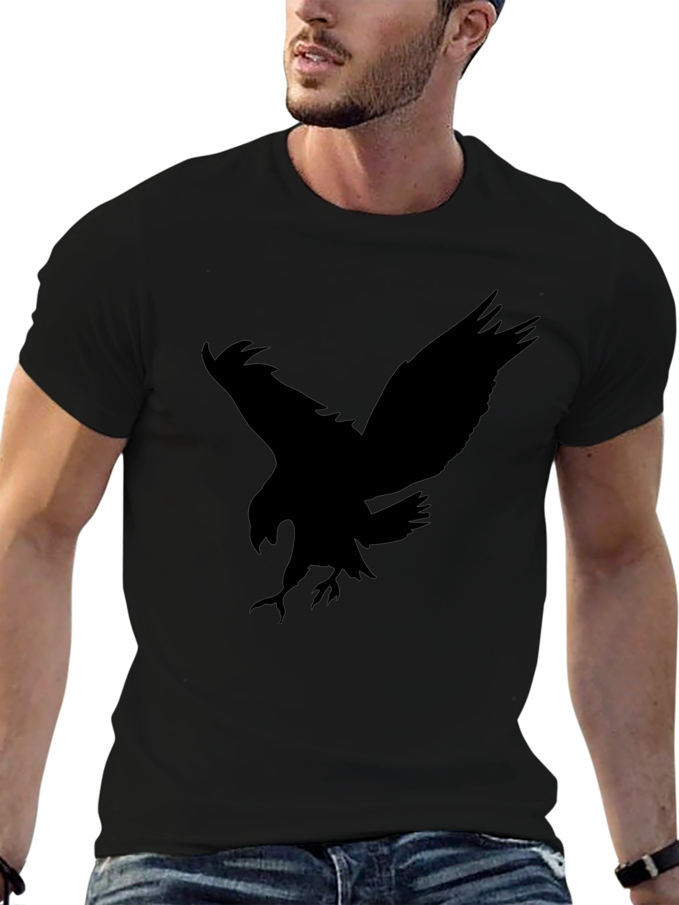 Eagle Silhouette Graphic Black Tee