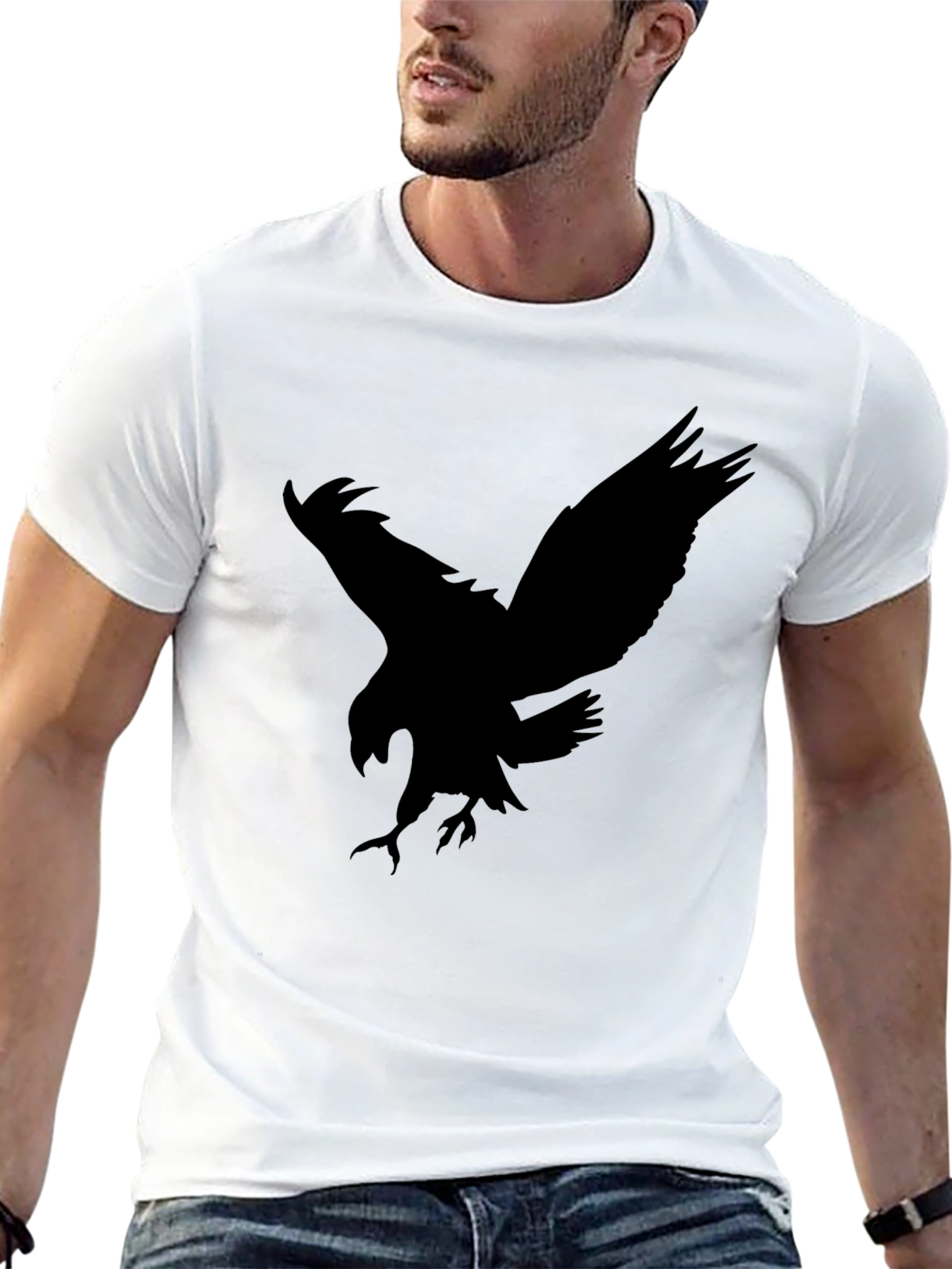 Eagle Silhouette Graphic Black Tee