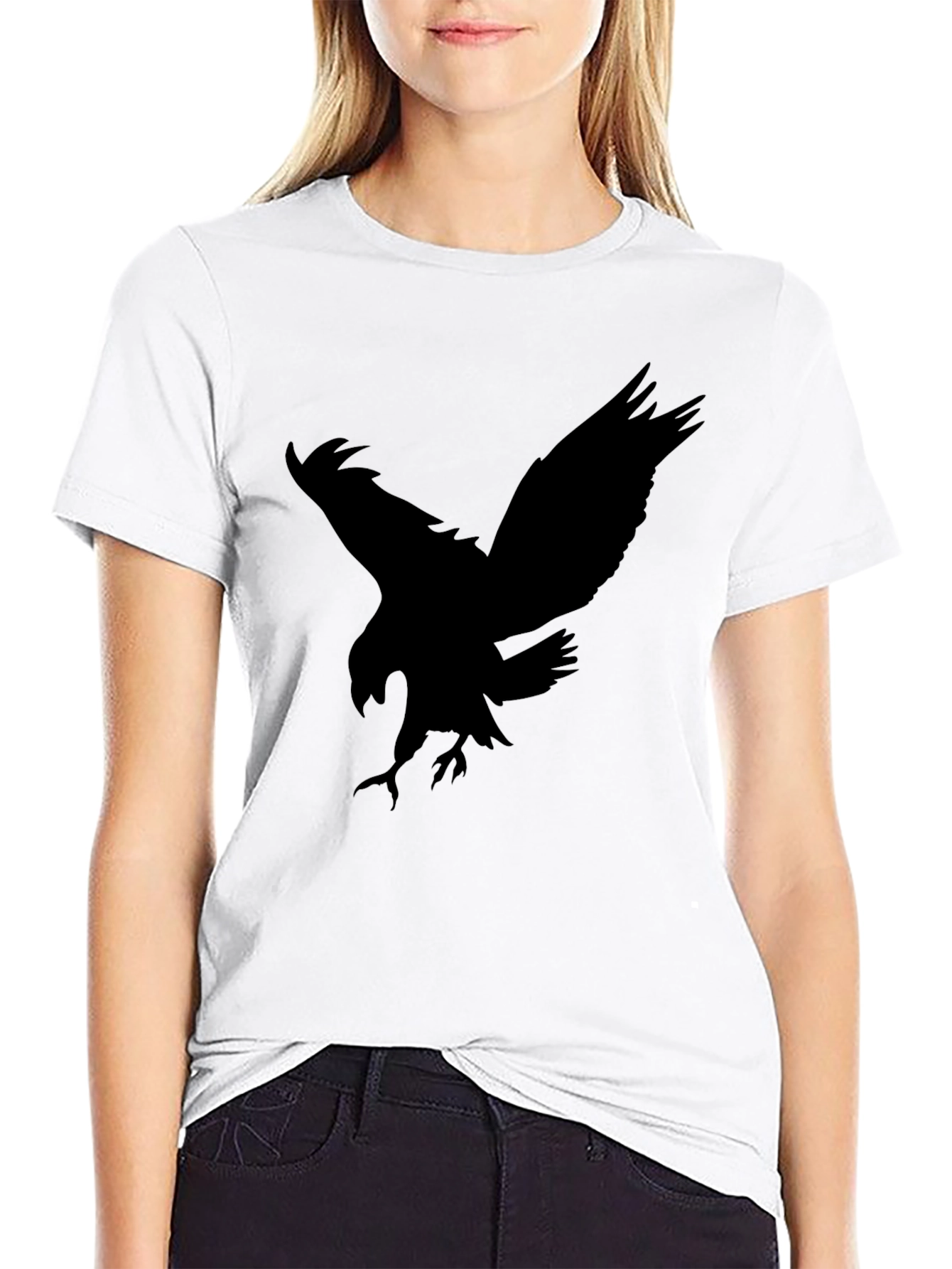 Eagle Silhouette Graphic Black Tee