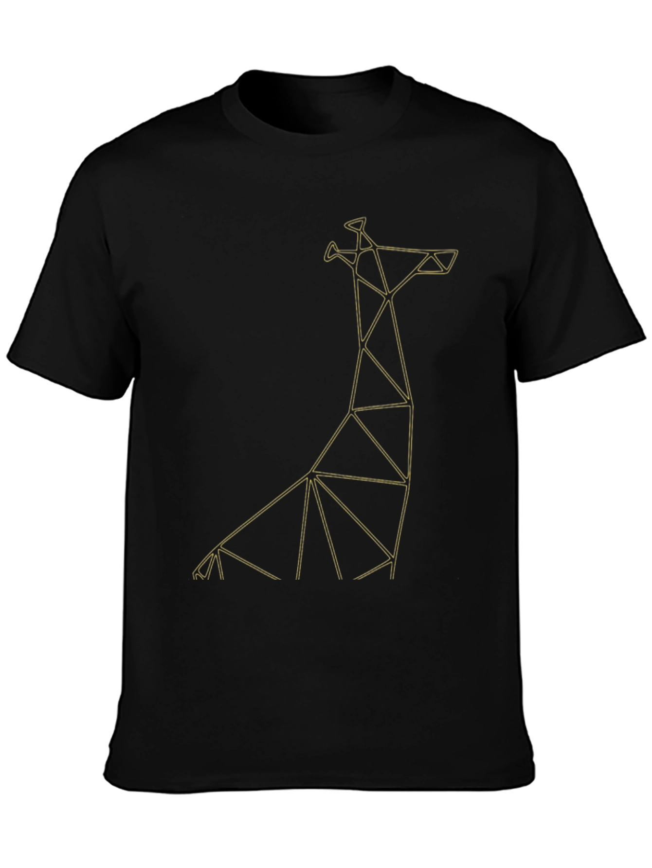 Geometric Giraffe Graphic Tee - Black