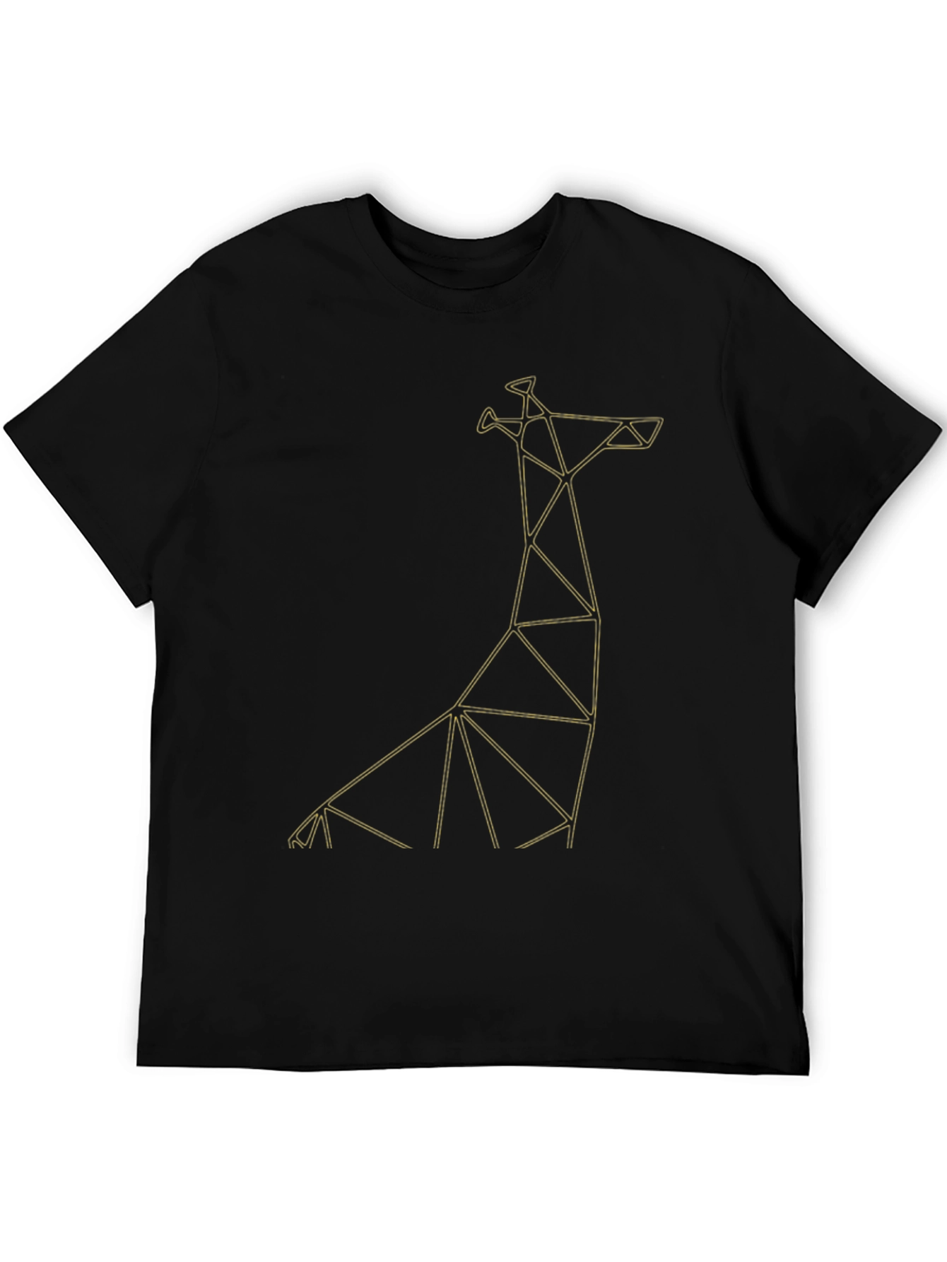 Geometric Giraffe Graphic Tee - Black