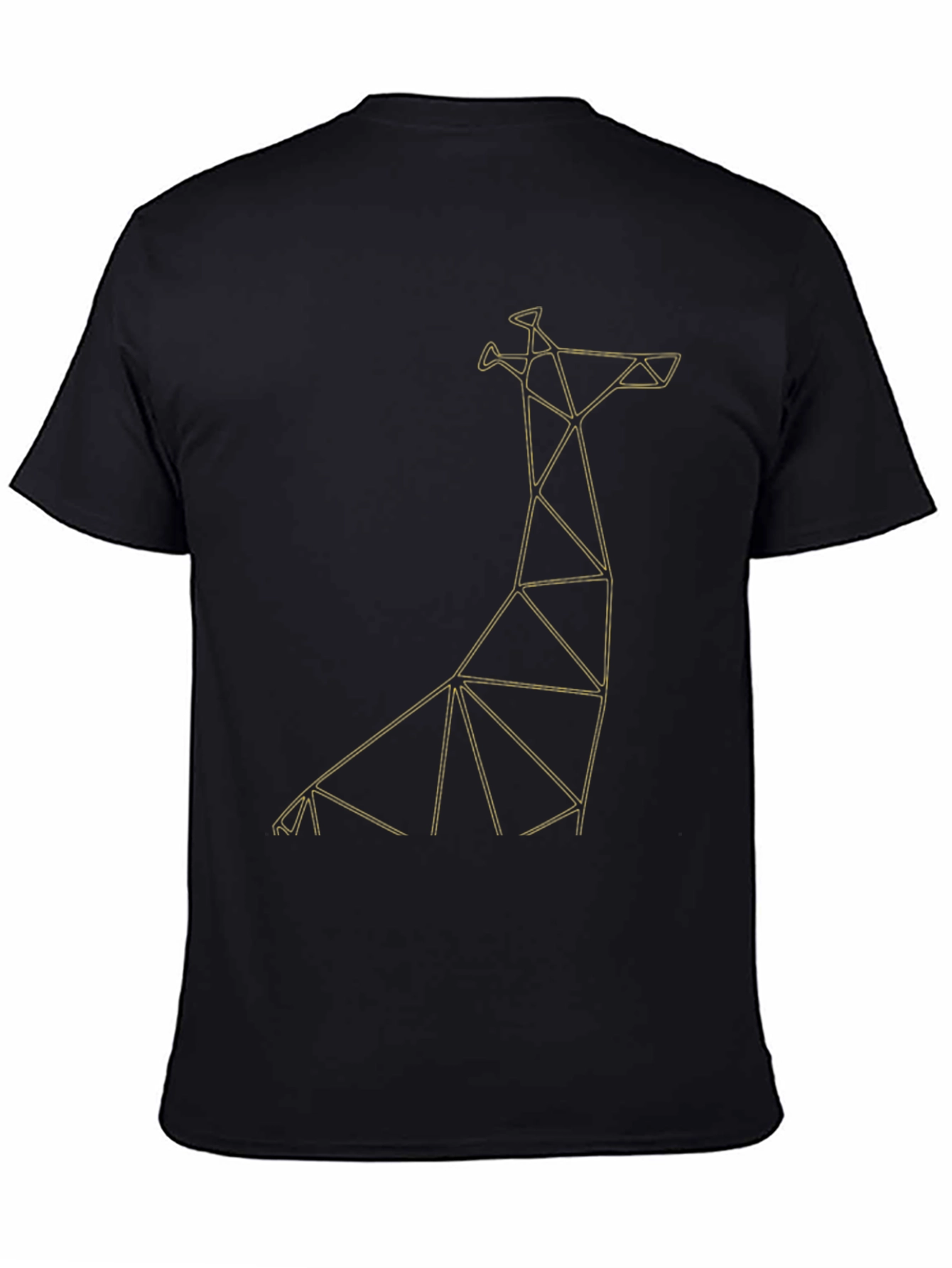 Geometric Giraffe Graphic Tee - Black