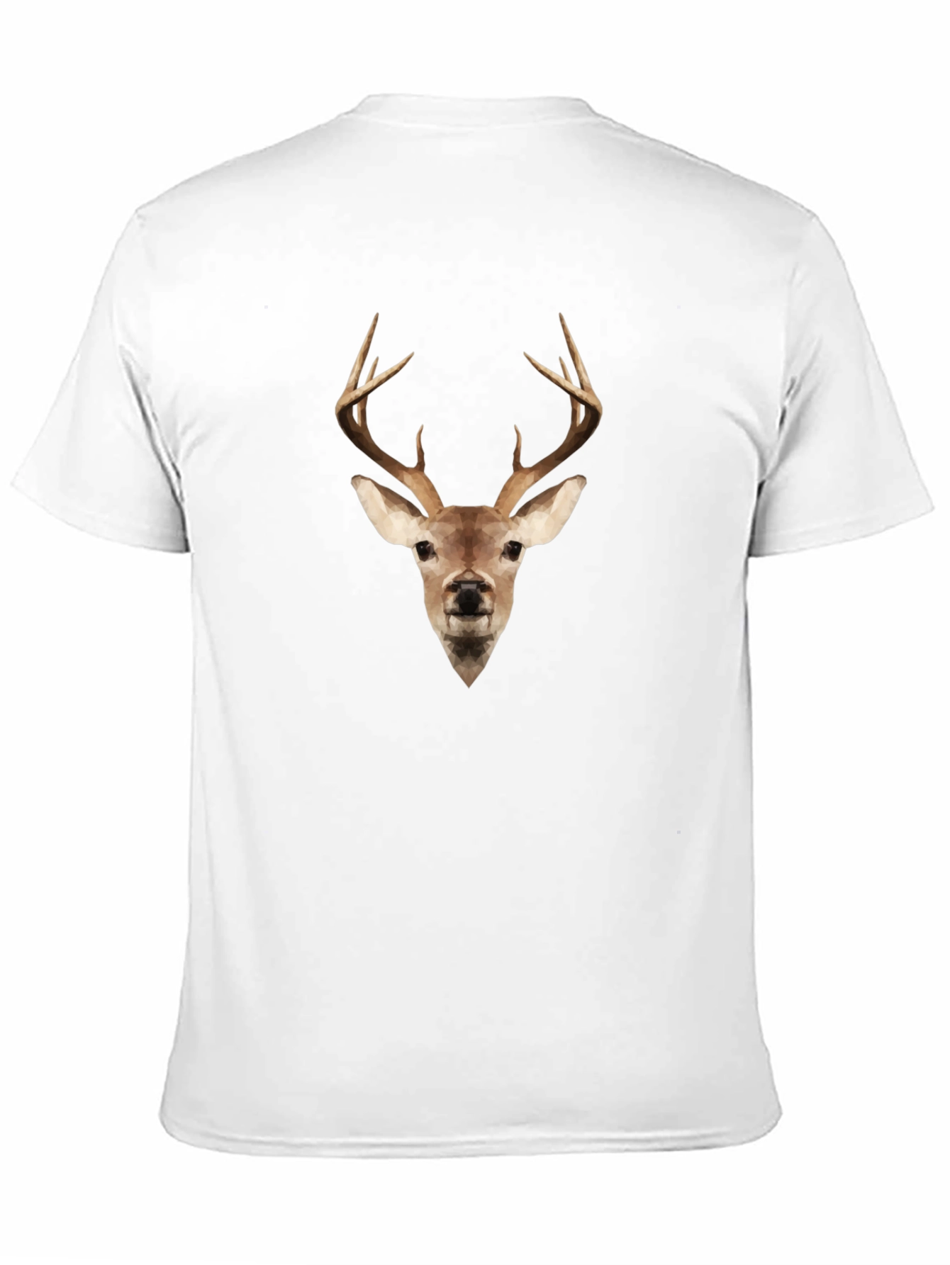Geometric Deer Head Black Tee - Modern Wildlife Style