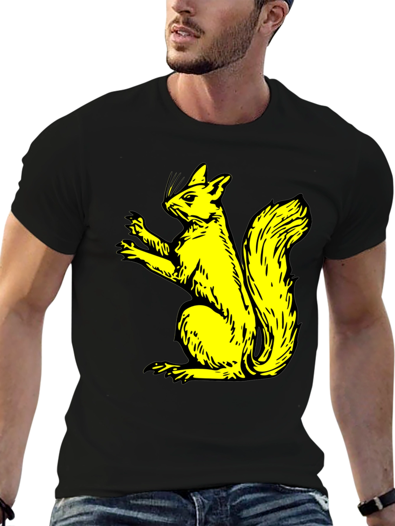 Squirrel Graphic Black T-Shirt