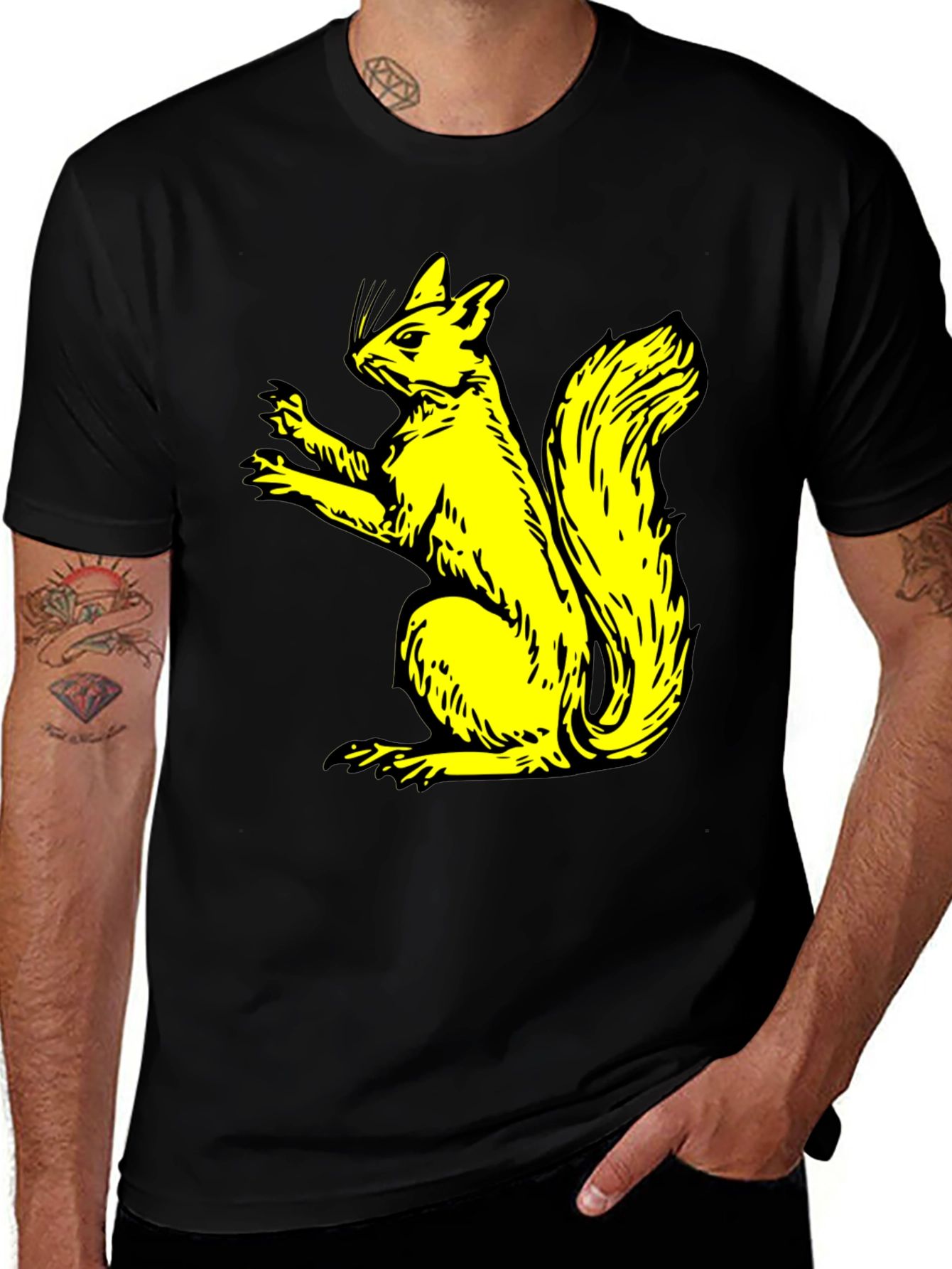 Squirrel Graphic Black T-Shirt