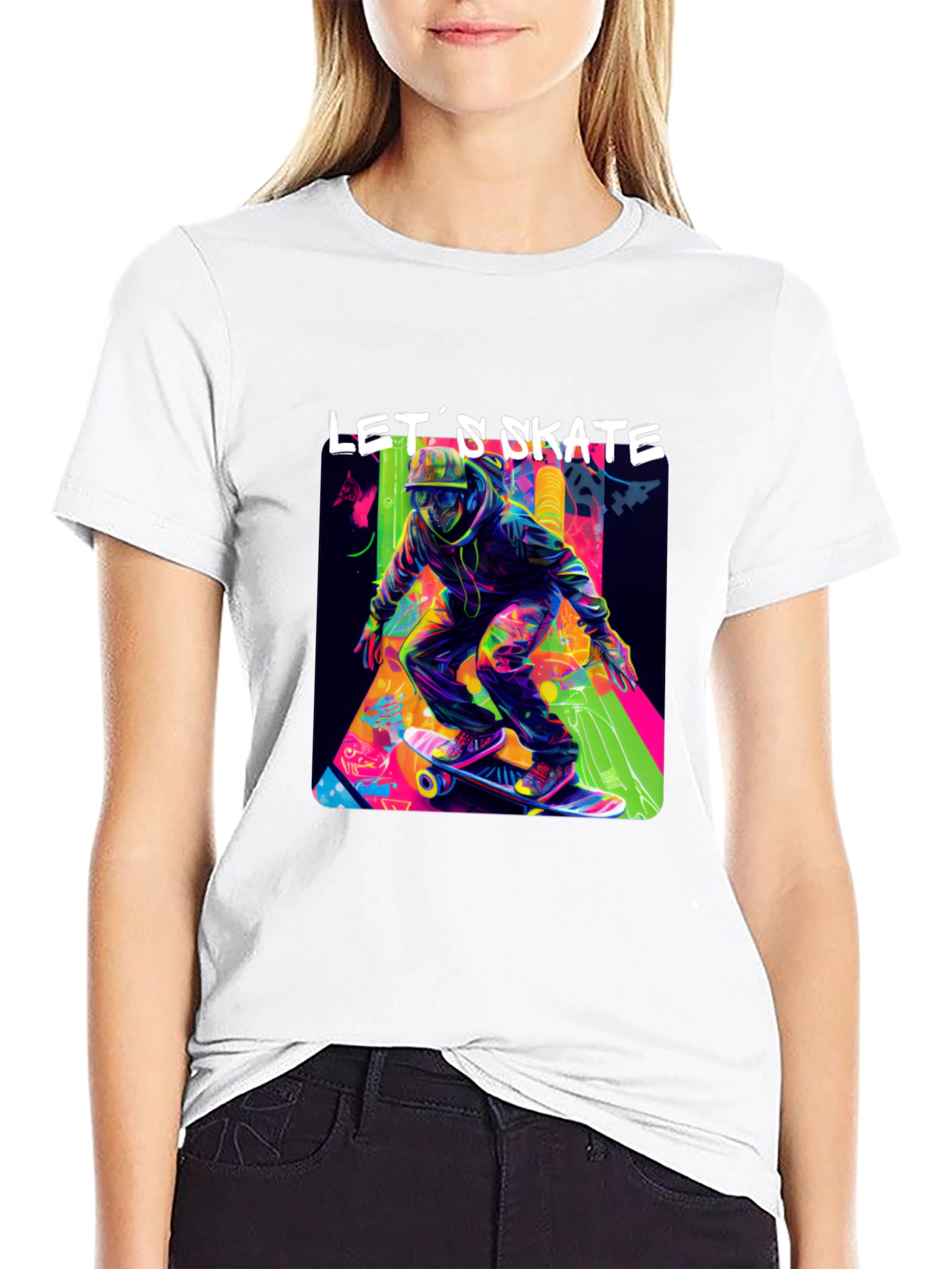 Lets Skate Graphic Tee - Cool Skater Design