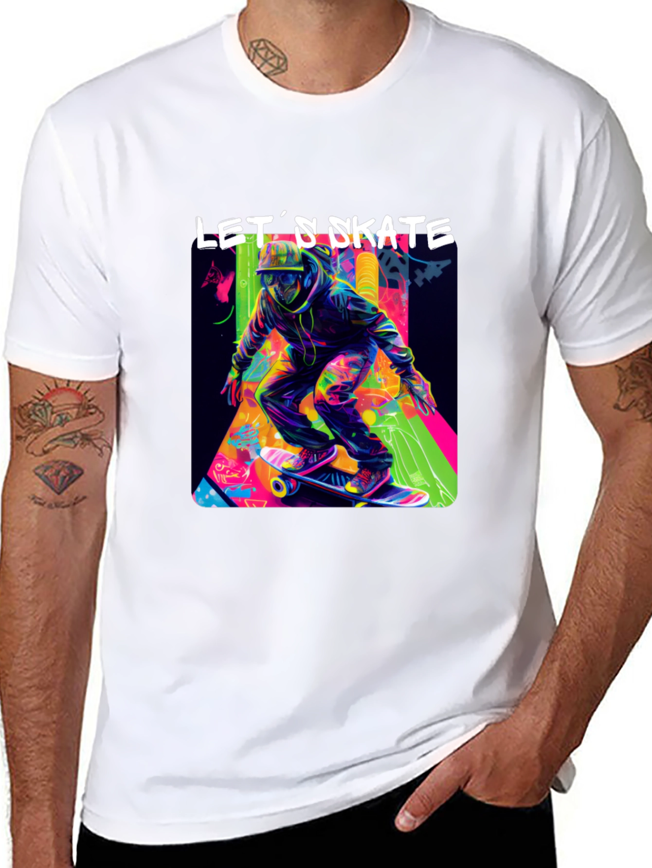 Lets Skate Graphic Tee - Cool Skater Design