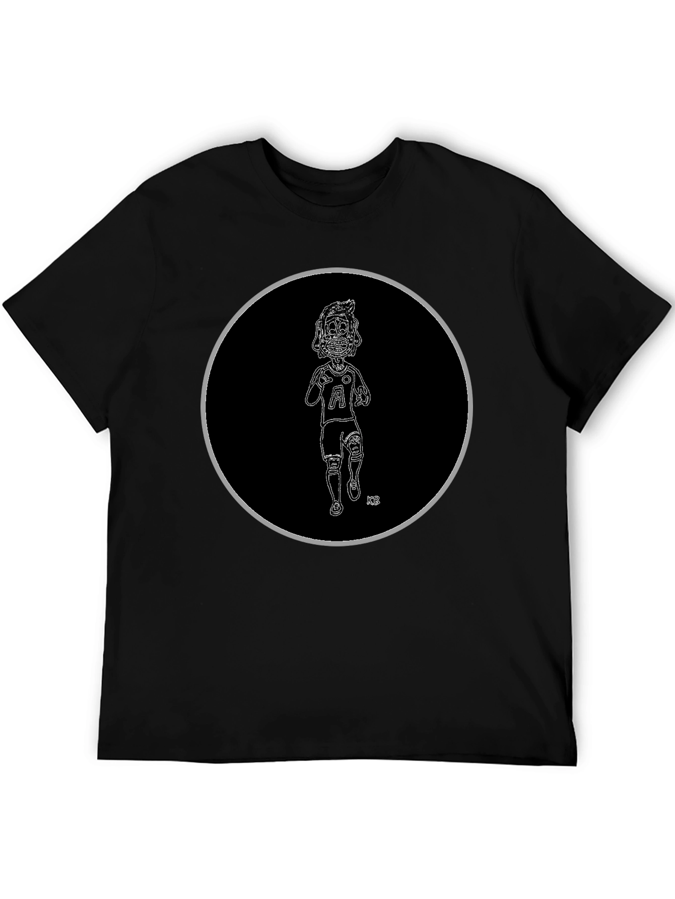 Skeleton Athlete Graphic Tee - Black Cotton T-Shirt