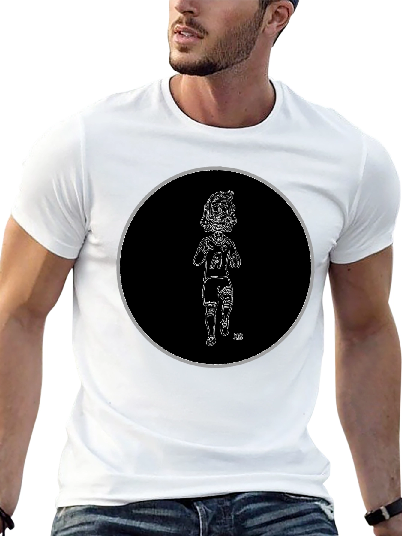 Skeleton Athlete Graphic Tee - Black Cotton T-Shirt