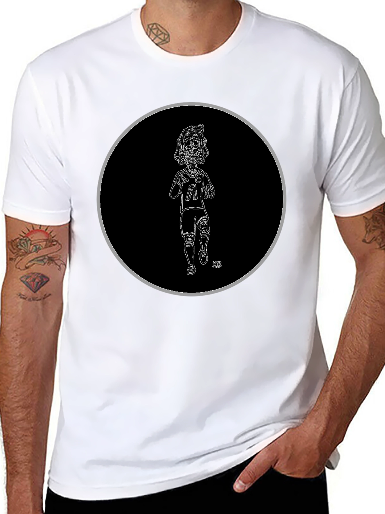 Skeleton Athlete Graphic Tee - Black Cotton T-Shirt