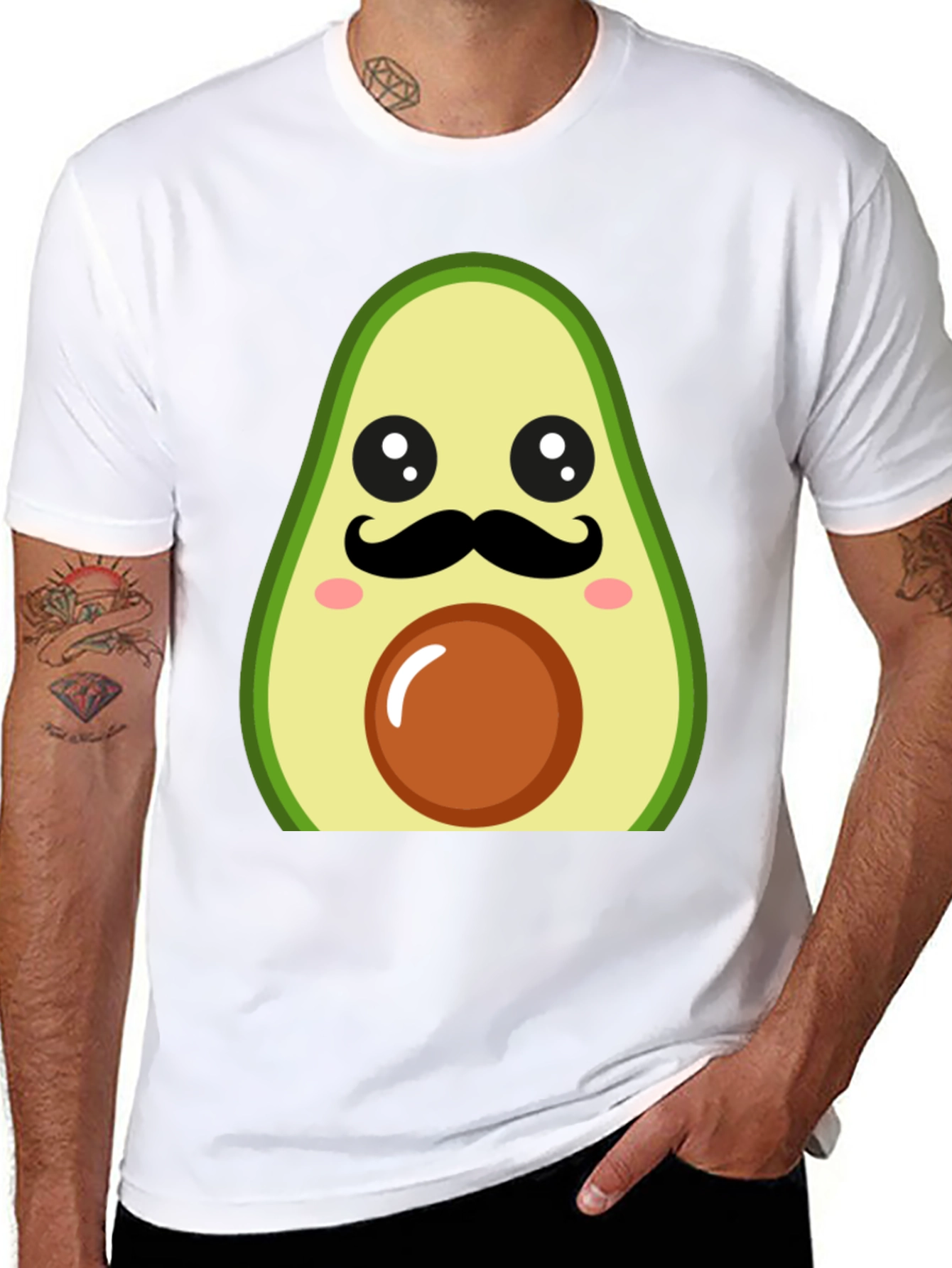 Funny Avocado Mustache T-Shirt