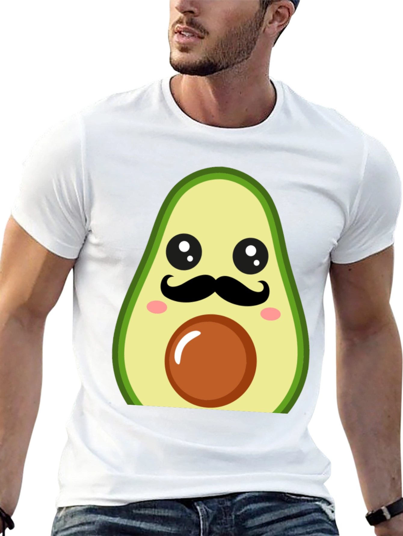 Funny Avocado Mustache T-Shirt