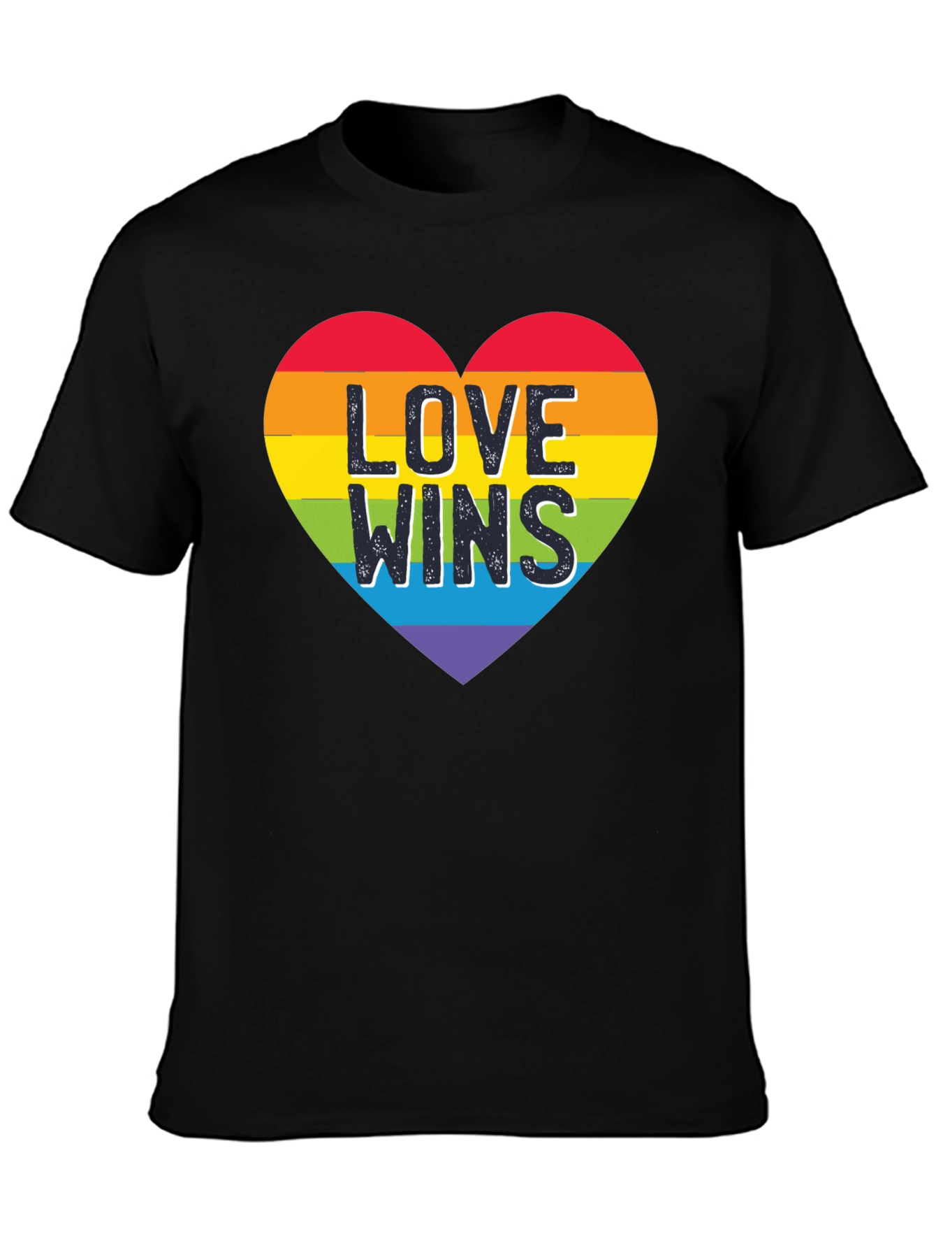 Love Wins Rainbow Heart Graphic Tee
