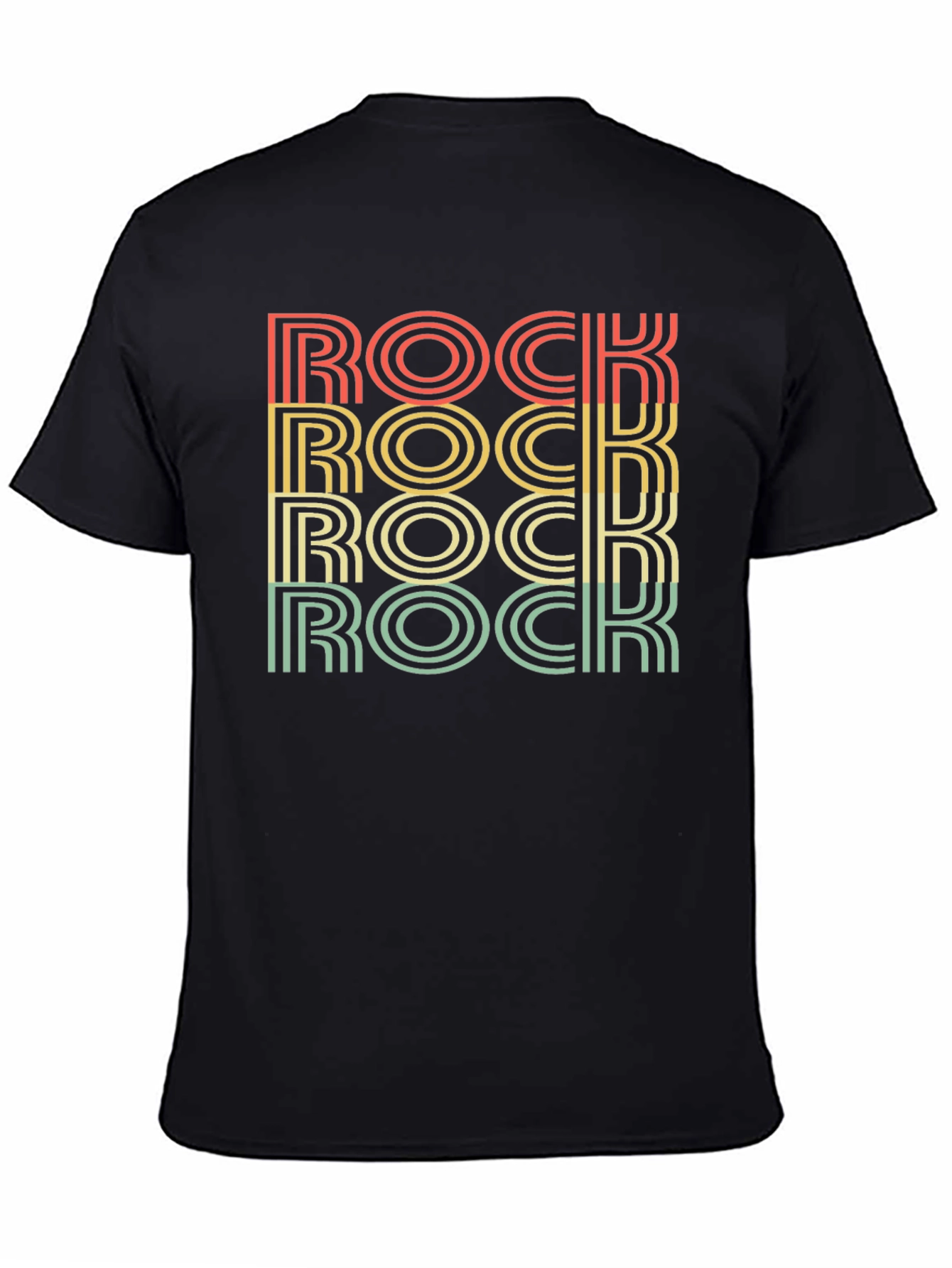 Retro ROCK Word Stack Graphic T-Shirt