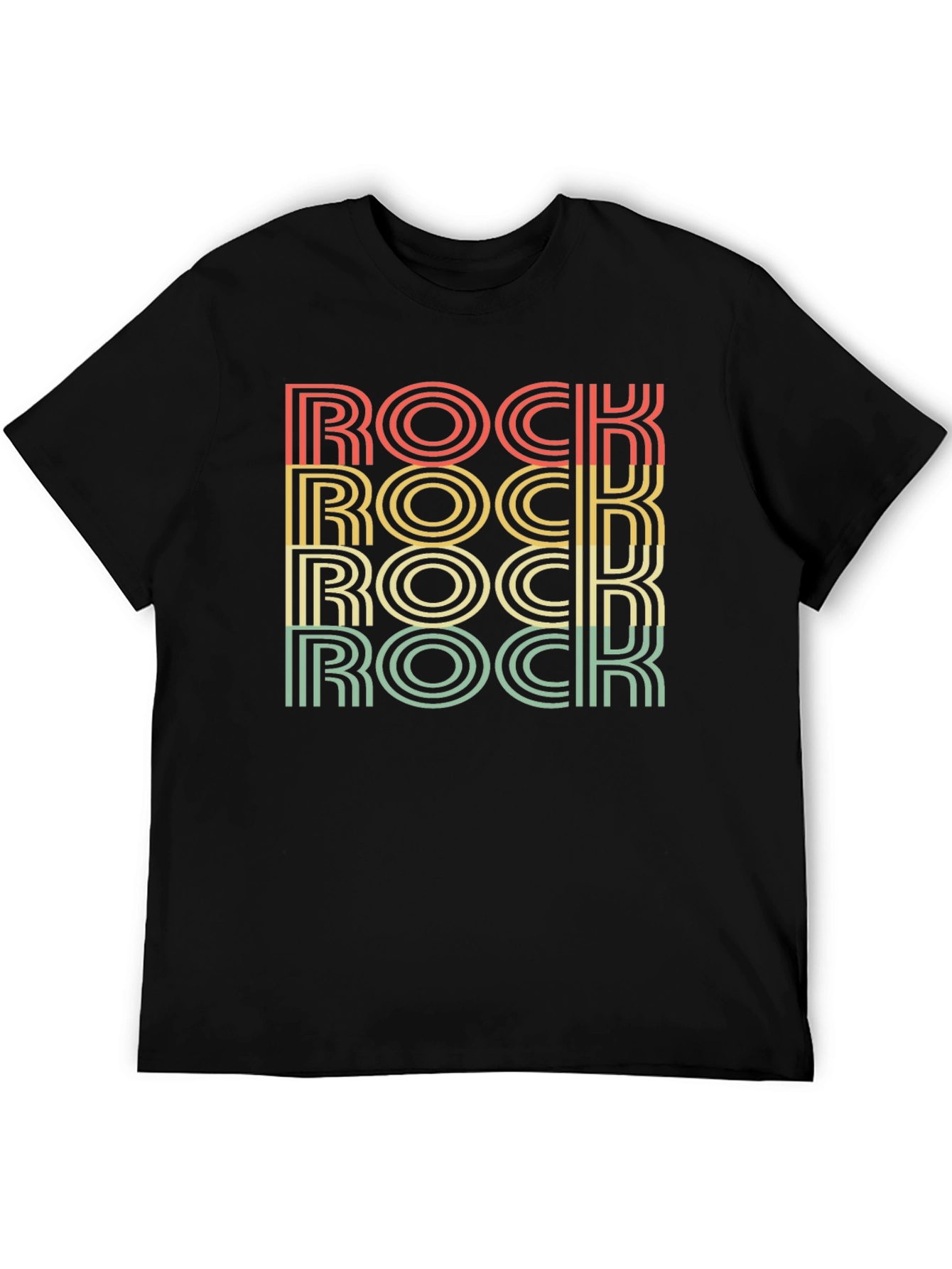 Retro ROCK Word Stack Graphic T-Shirt