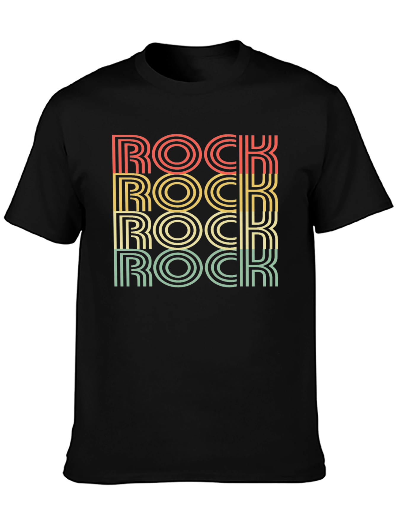 Retro ROCK Word Stack Graphic T-Shirt