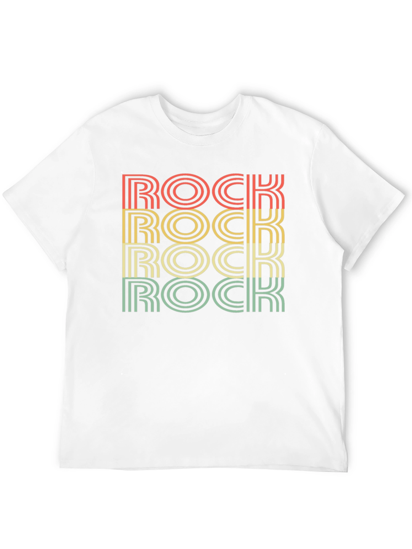 Retro ROCK Word Stack Graphic T-Shirt