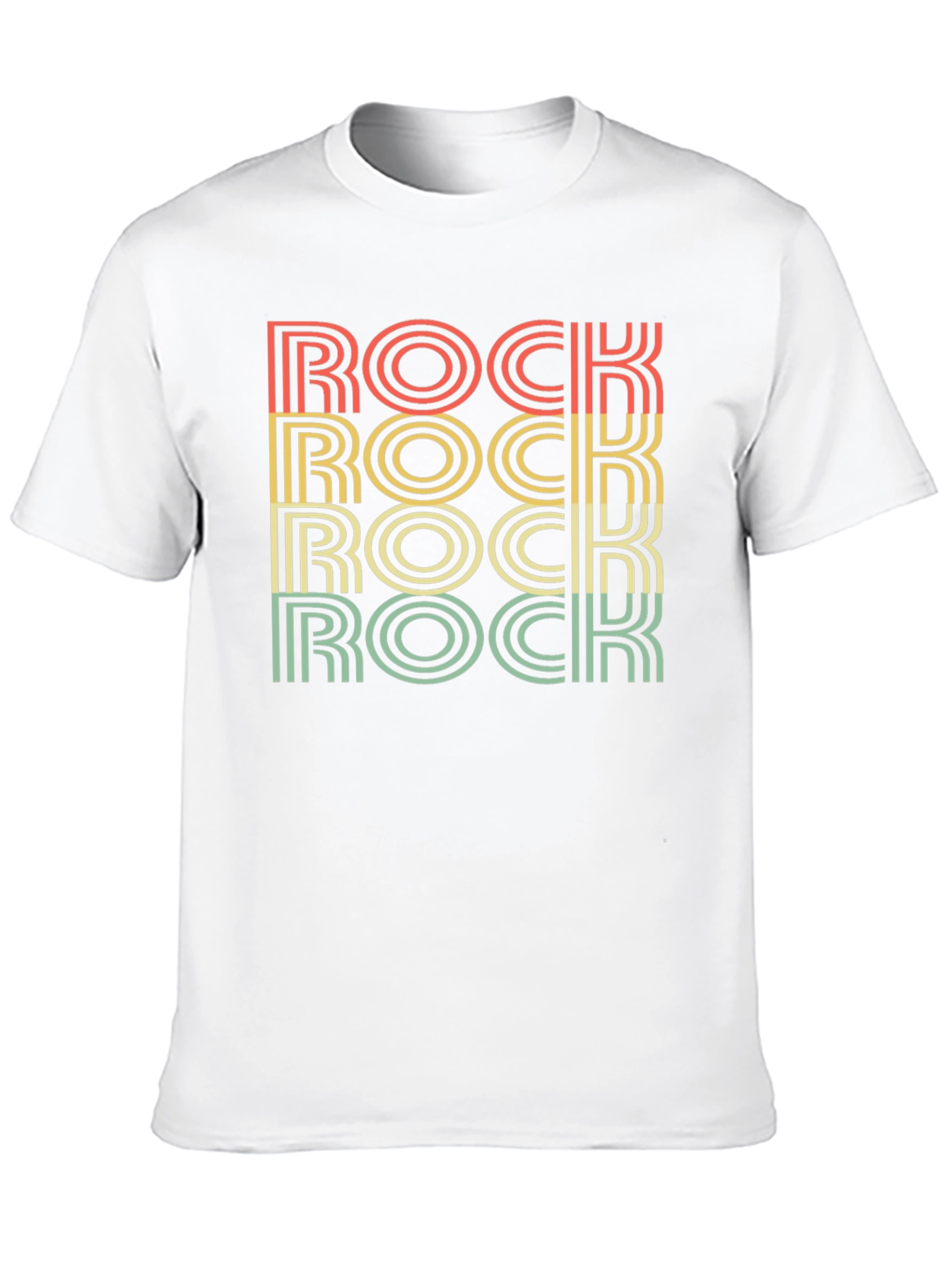 Retro ROCK Word Stack Graphic T-Shirt