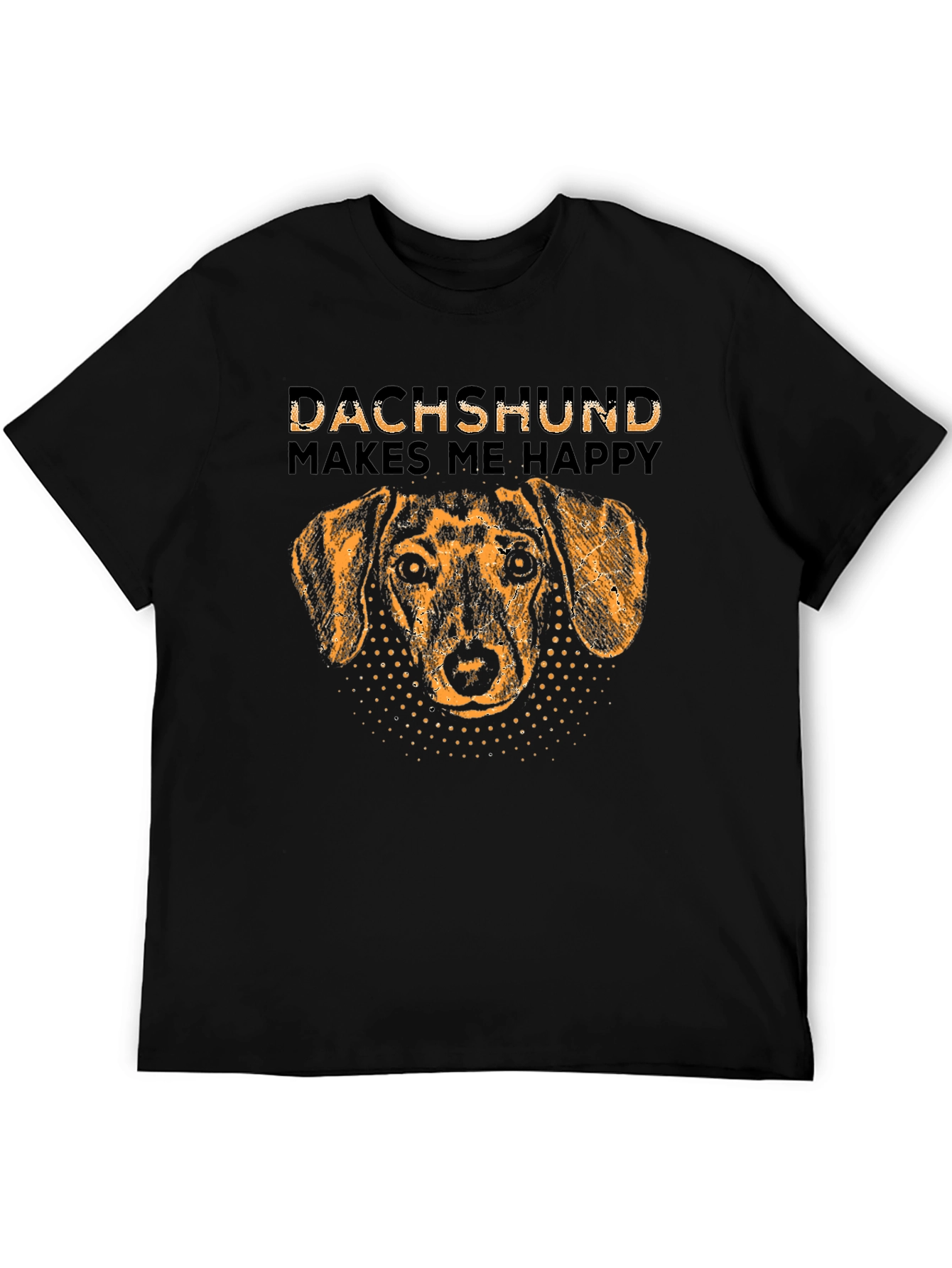 Dachshund Makes Me Happy T-Shirt Dog Lover Tee