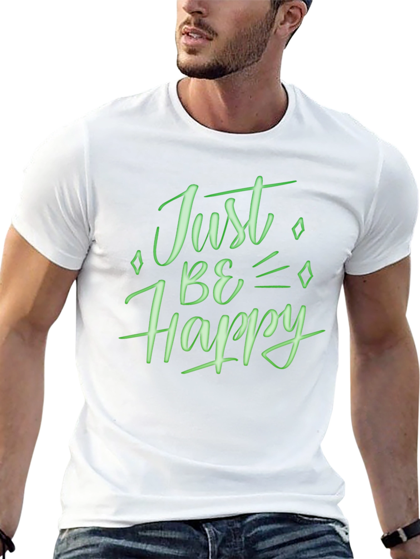 Just Be Happy Graphic Tee - Black
