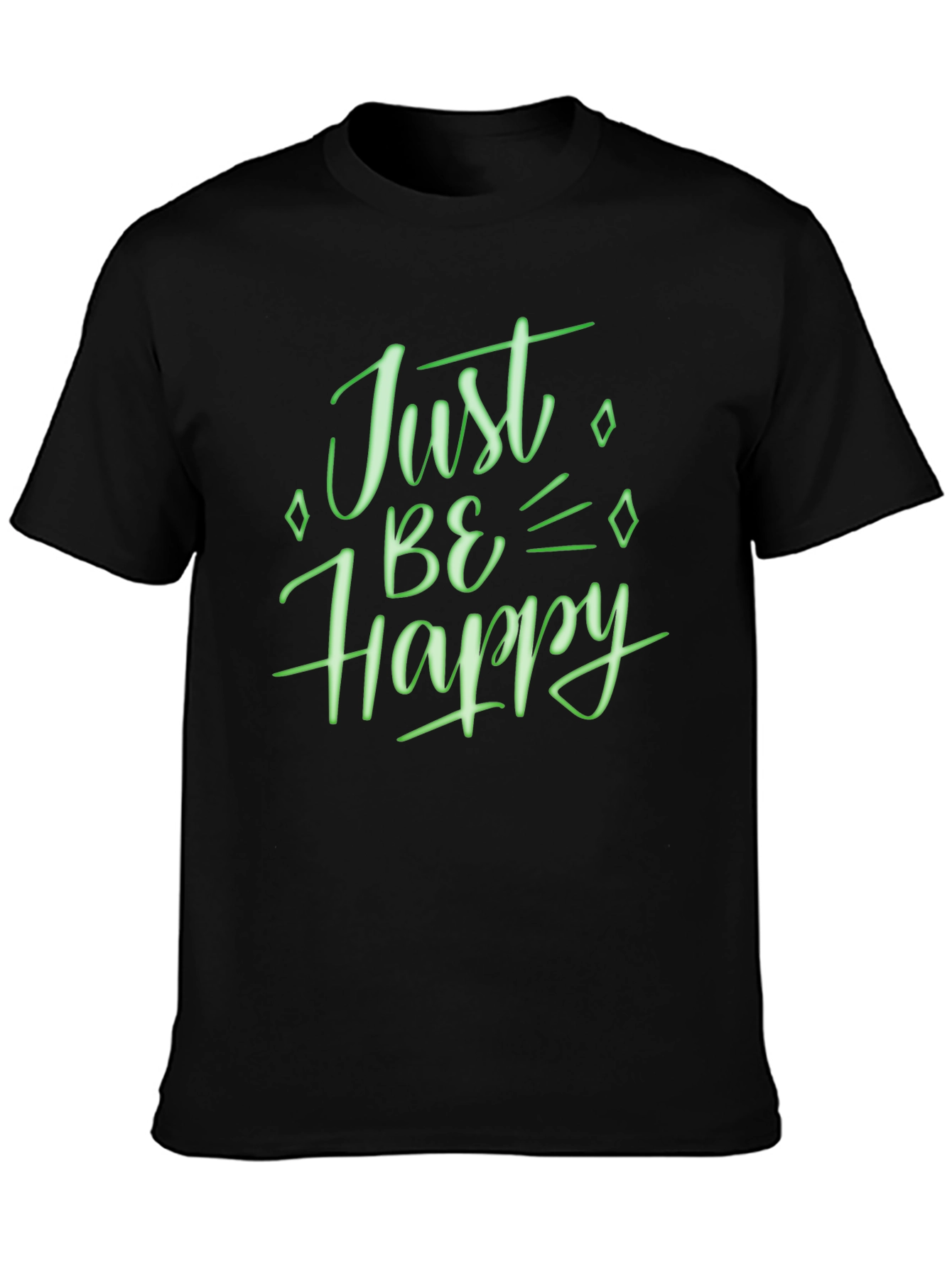 Just Be Happy Graphic Tee - Black