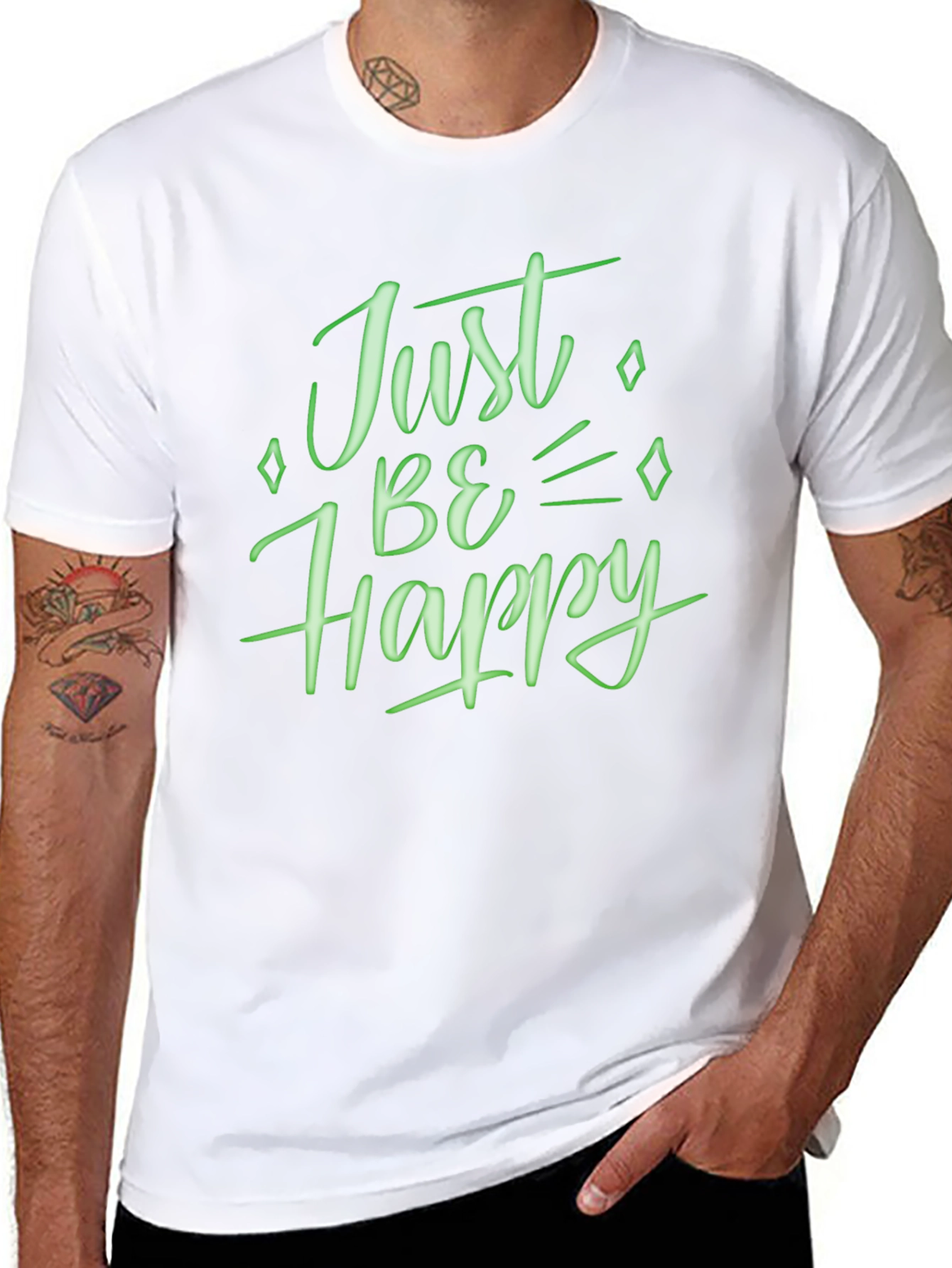 Just Be Happy Graphic Tee - Black