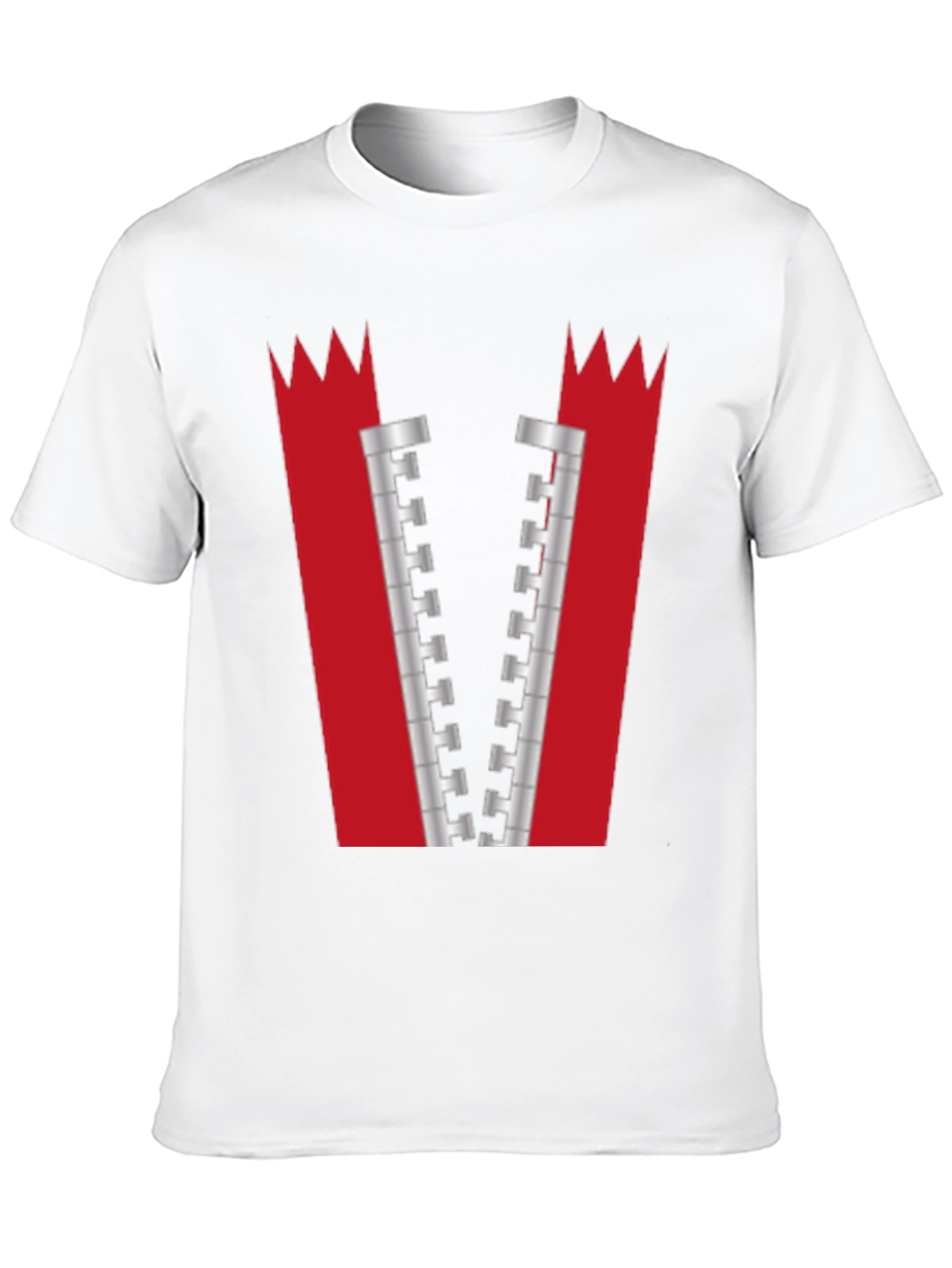 Novelty Zipper Graphic T-Shirt - Bold Black Tee