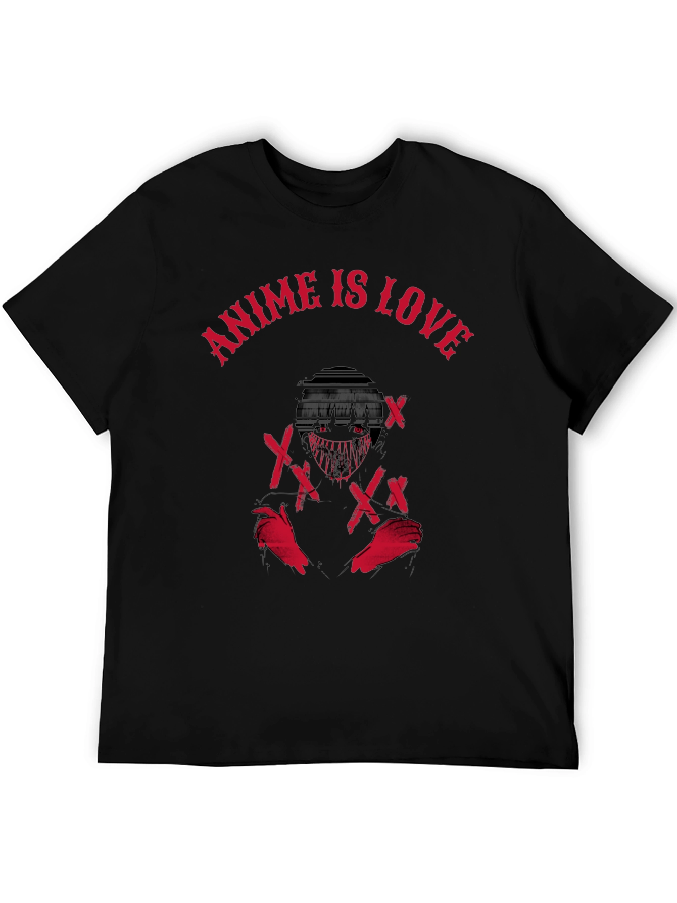 Anime is Love Graphic Tee - Black