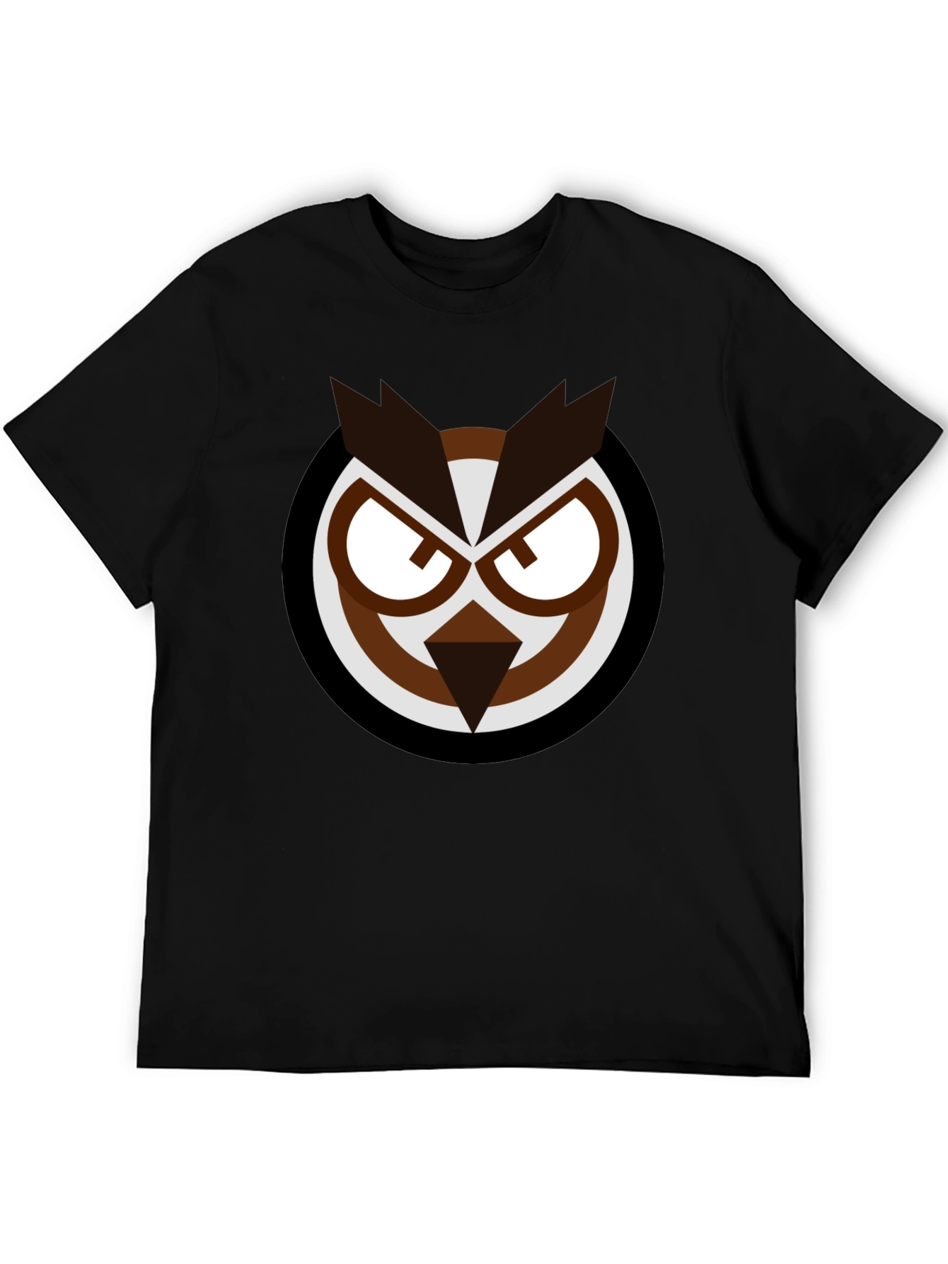 Owl Graphic Print T-Shirt - Black