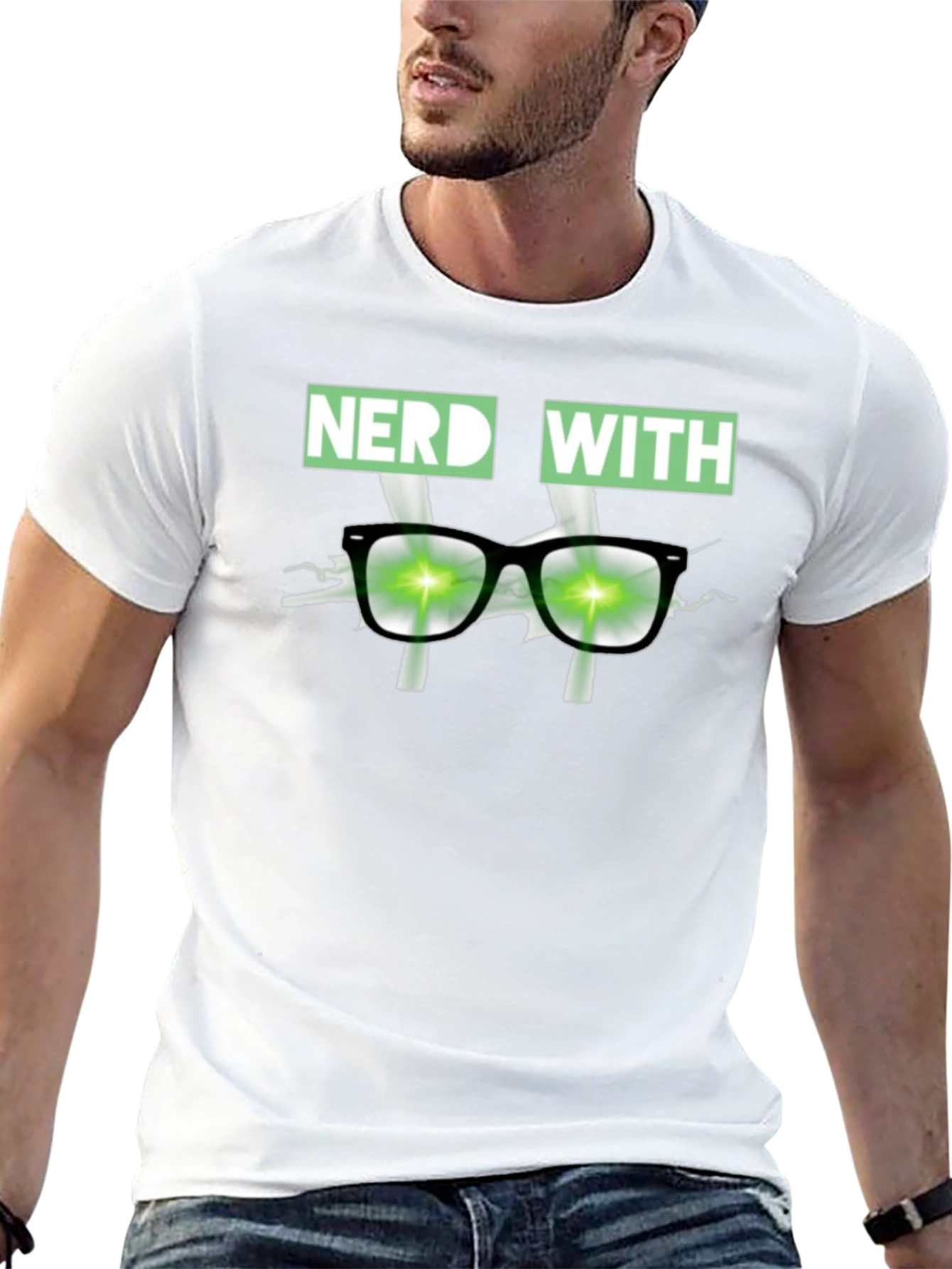 Nerd With Glasses Graphic T-Shirt