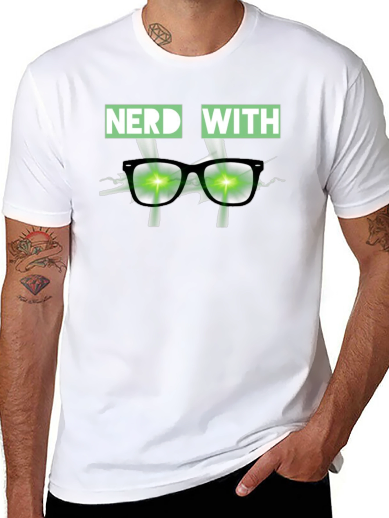 Nerd With Glasses Graphic T-Shirt