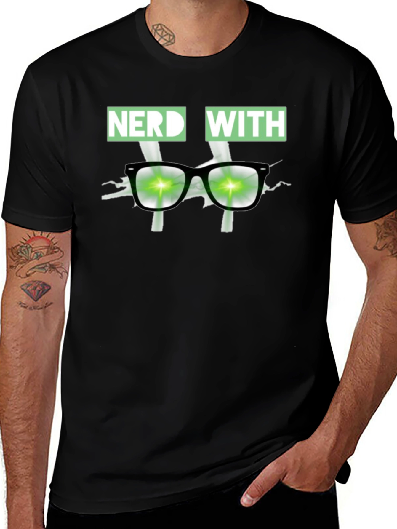 Nerd With Glasses Graphic T-Shirt